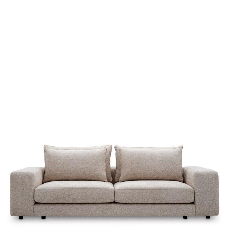 Tissage Contemporary Greige Fabric Lounge Sofa in Soft Upholstery en vente