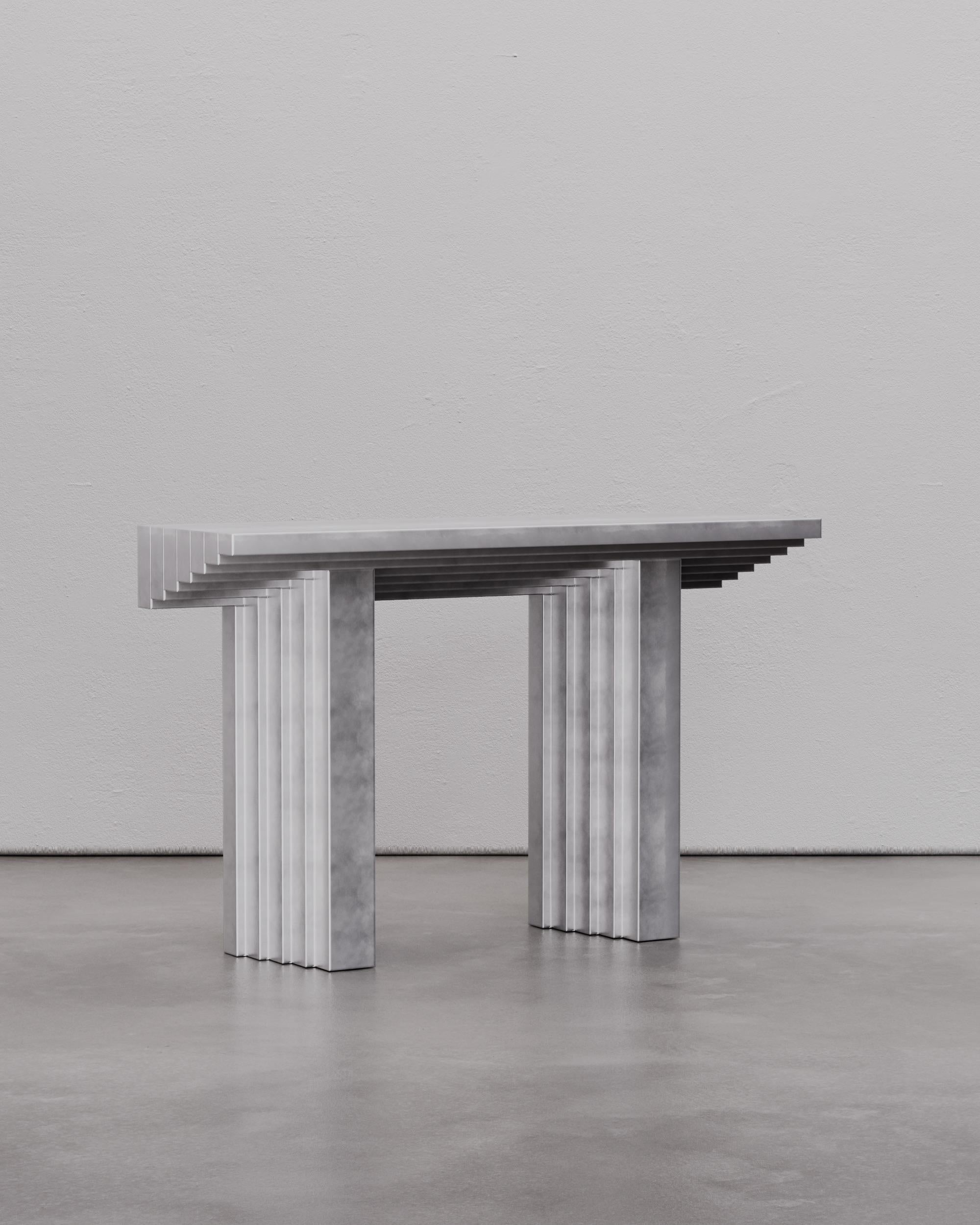 Belgian Contemporary grey Aluminium Ater console by Tim Vranken For Sale