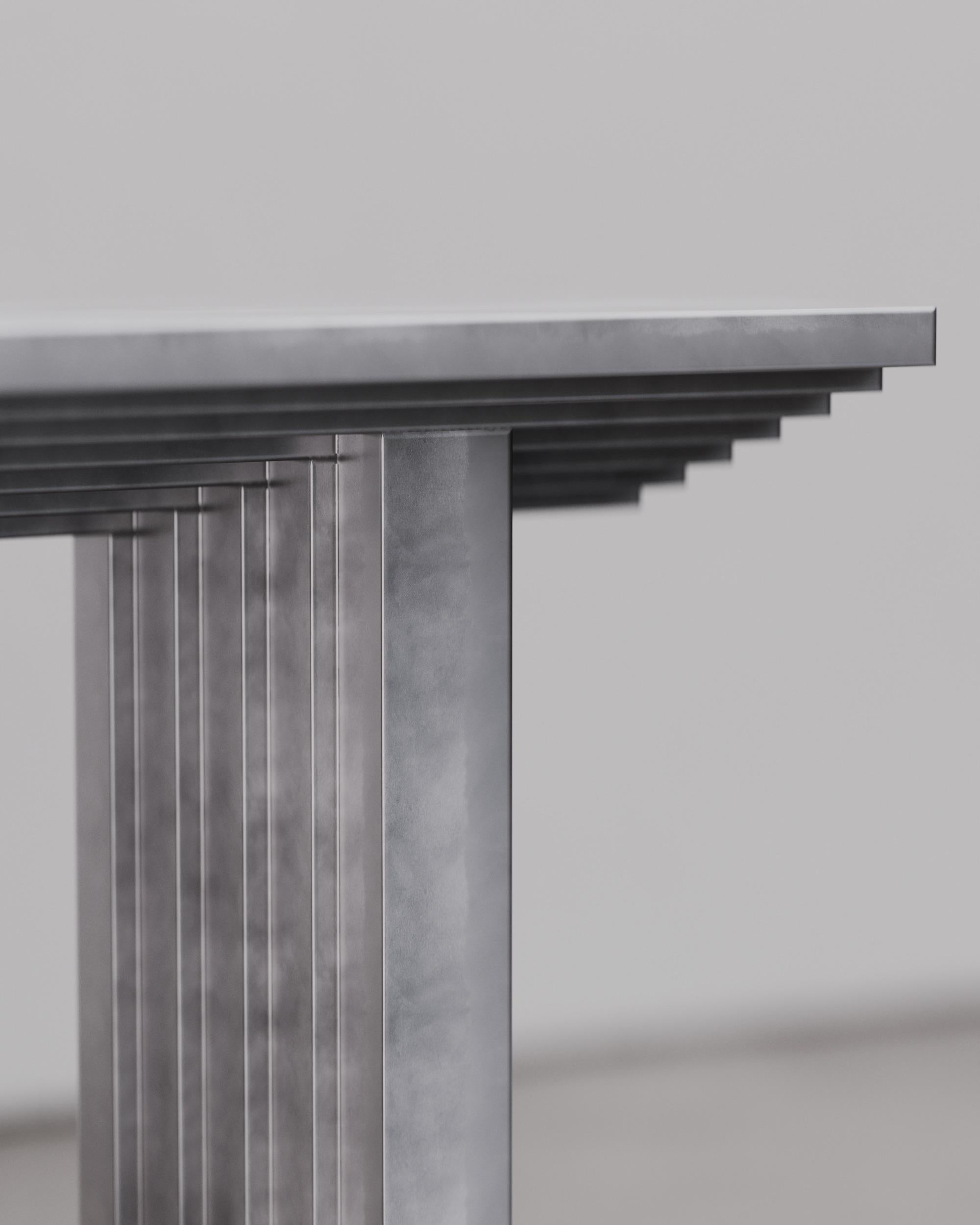 Hand-Crafted Contemporary grey Aluminium Ater console by Tim Vranken For Sale