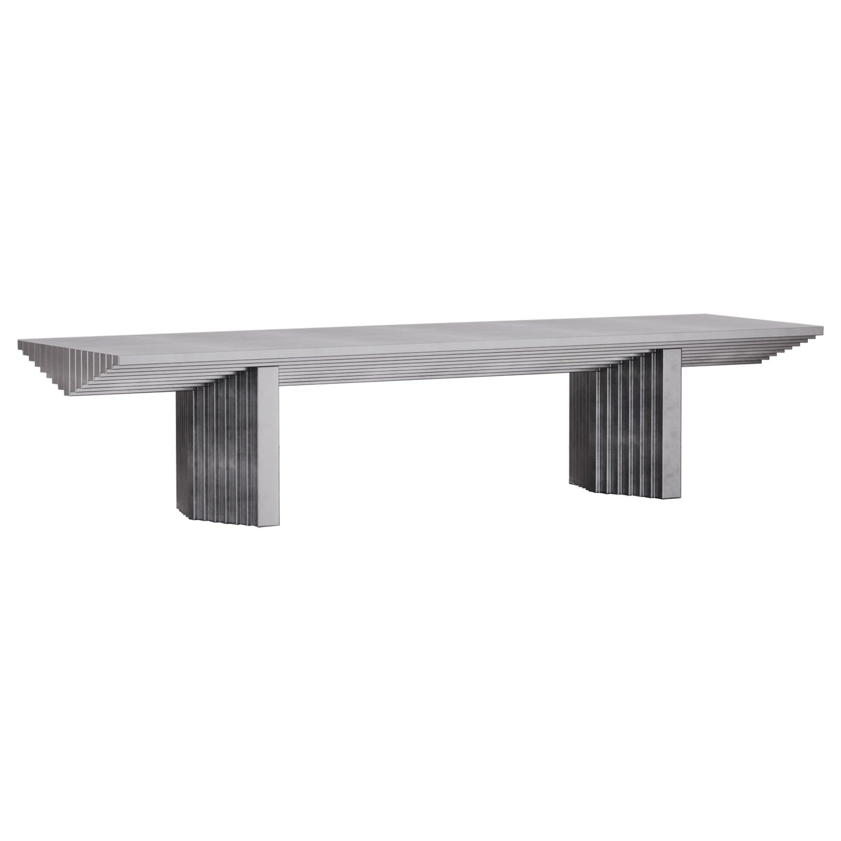 Tavolo da pranzo geometrico Ater Contemporary in alluminio grigio di Tim Vranken in vendita