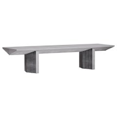 Tavolo da pranzo geometrico Ater Contemporary in alluminio grigio di Tim Vranken