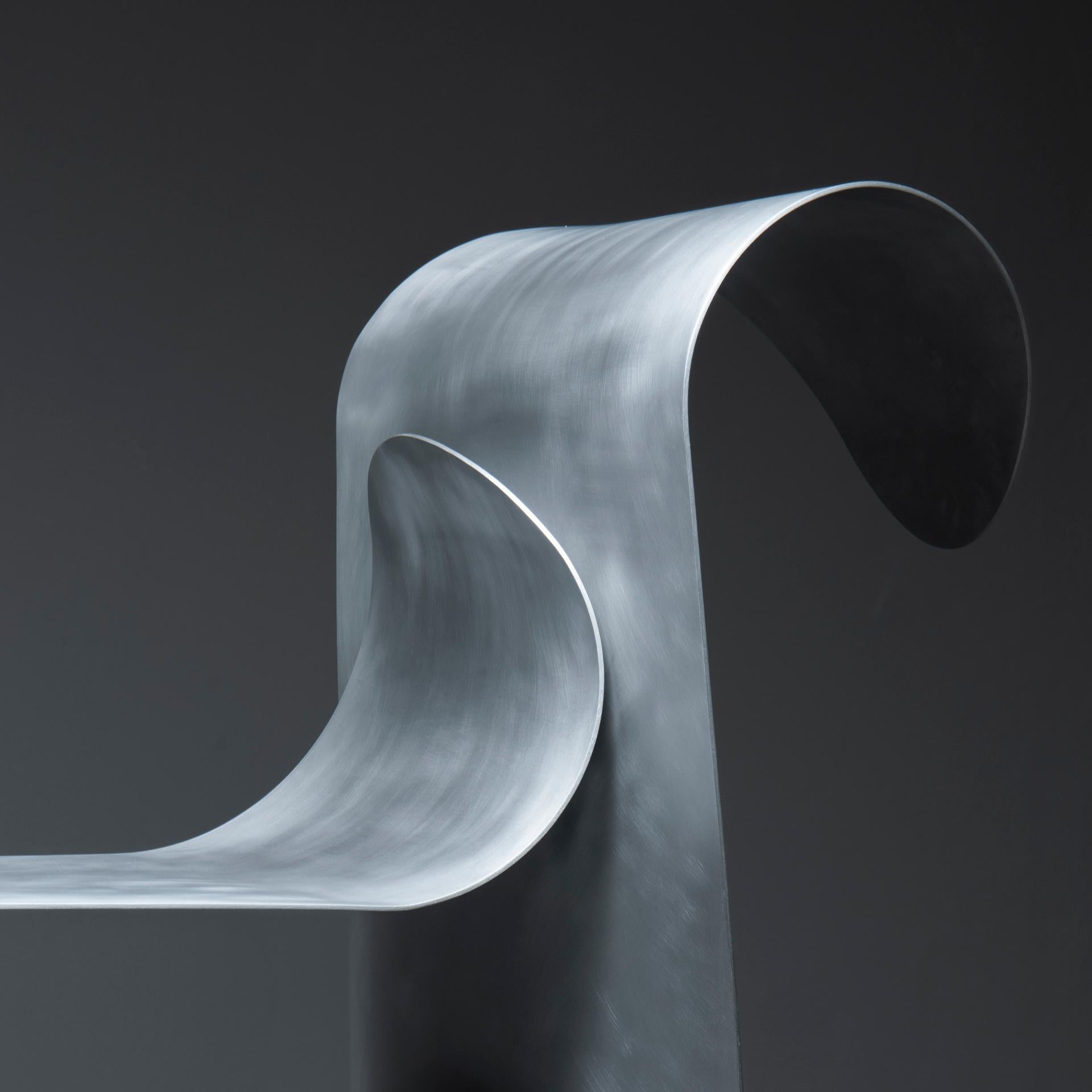 Aluminum Contemporary grey aluminium Large Wavy Shelf by Yoon Shun For Sale