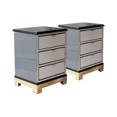 Contemporary Grey Black Gold White Metal Crystal Wood Spanish Side Tables, 2016