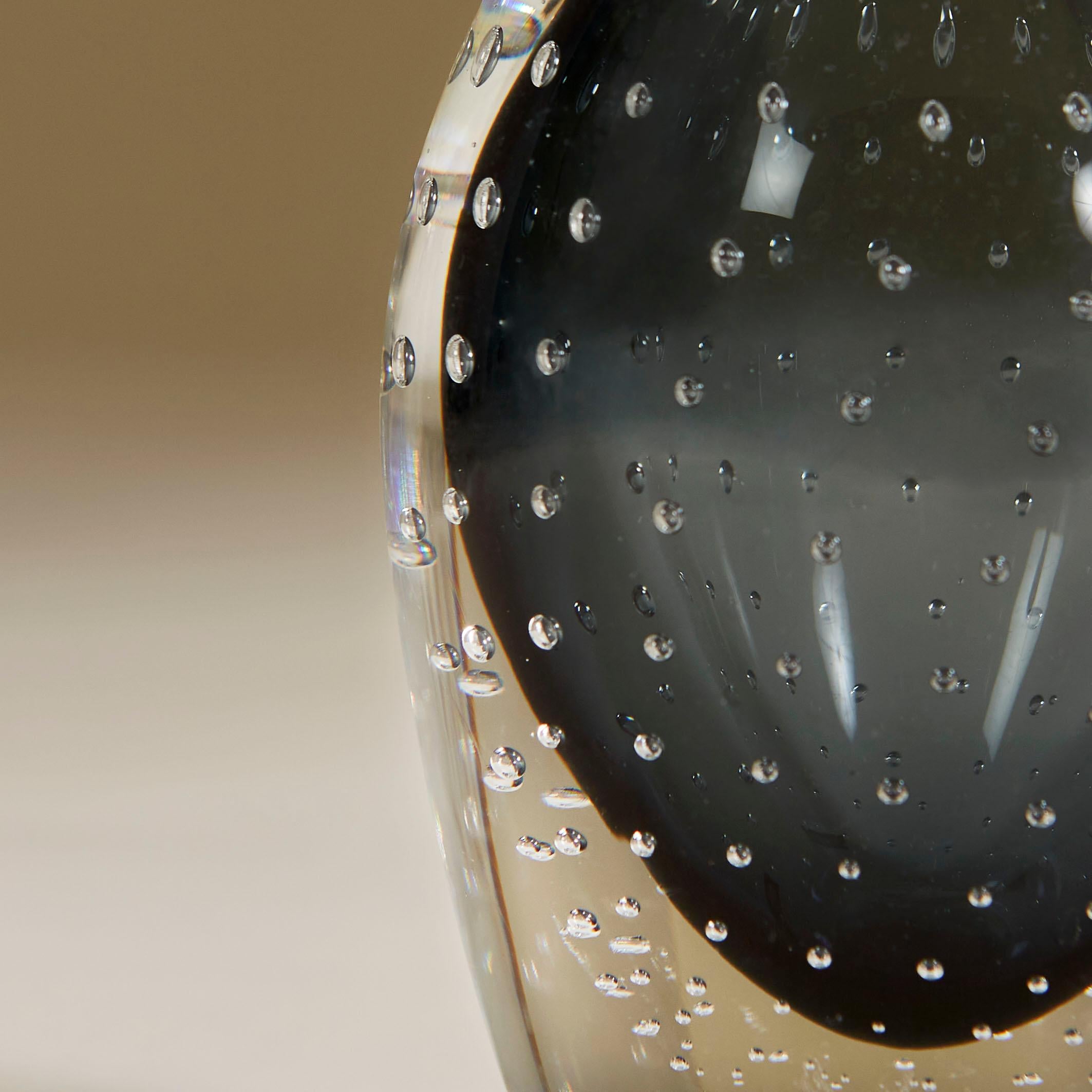 Contemporary Grey / Black Murano Bullicante Tall Perfume Bottle In New Condition For Sale In London, GB