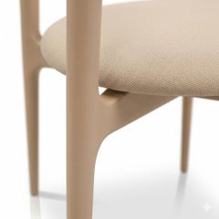 Contemporary Grey Chair in Elle milky white & laquered by Collector Studio