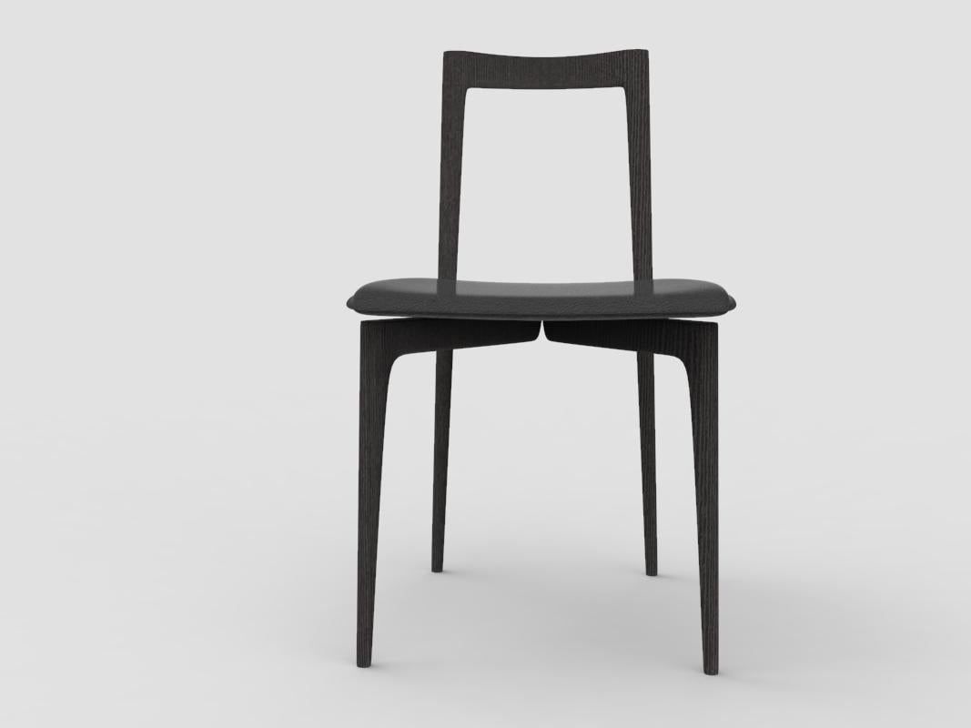 Contemporary Modern Grey Chair in Linea 622 Nero Leather & Black Oak by Collector Studio

Grey Dining Chair – With its light and solid wood structure, this chair is suitable for contemporary interiors. Its proportions and reduced use of material