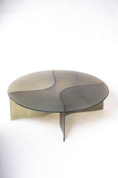 Contemporary grey Fiberglass, New Wave Coffee Table Round 120cm, by Lukas Cober
