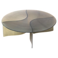 Contemporary grey Fiberglass, New Wave Coffee Table Round 120cm, by Lukas Cober