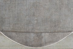 Contemporary Grey Overdyed Wool Round Area Rug