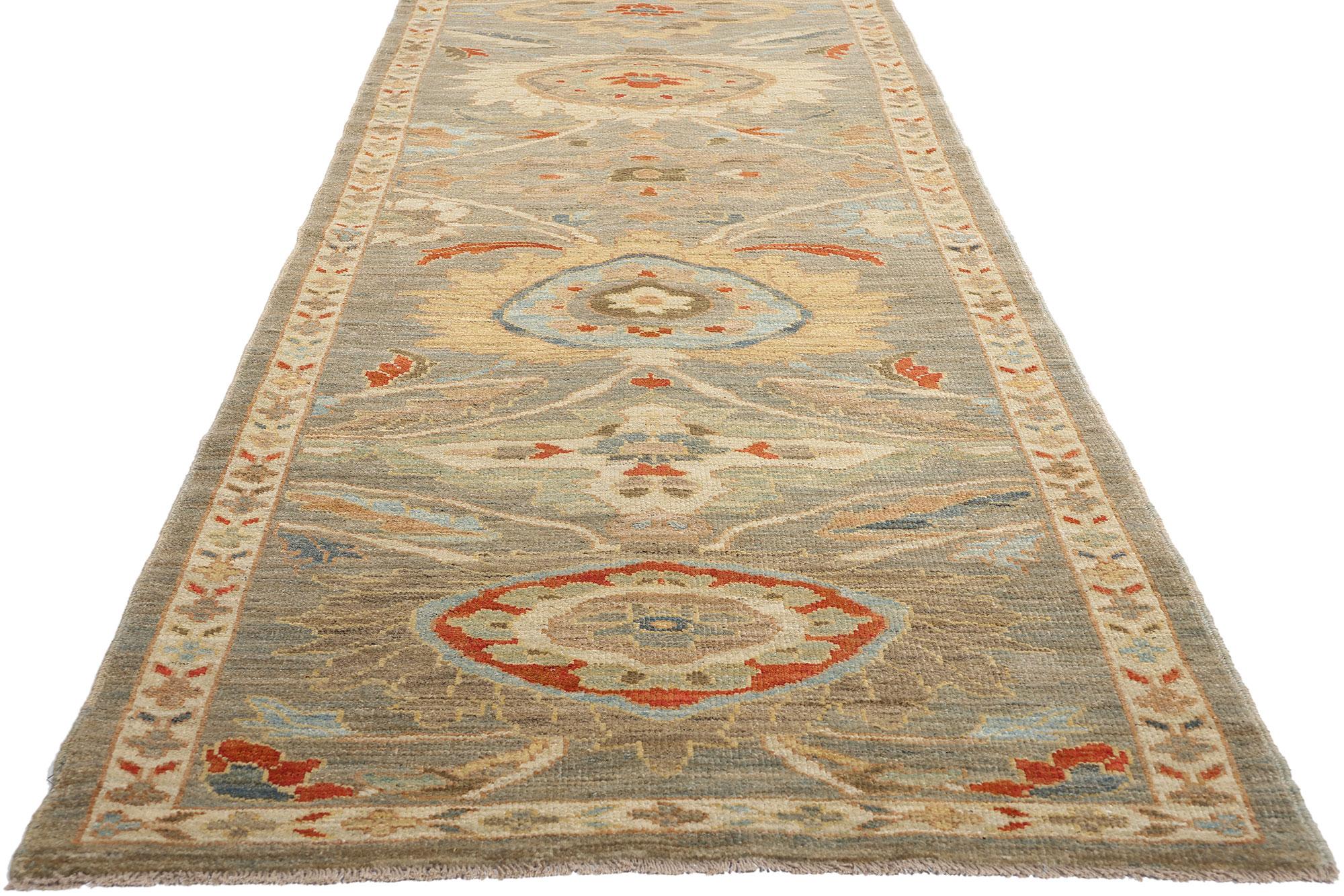 Hand-Knotted Contemporary Grey Persian Sultanabad Rug For Sale