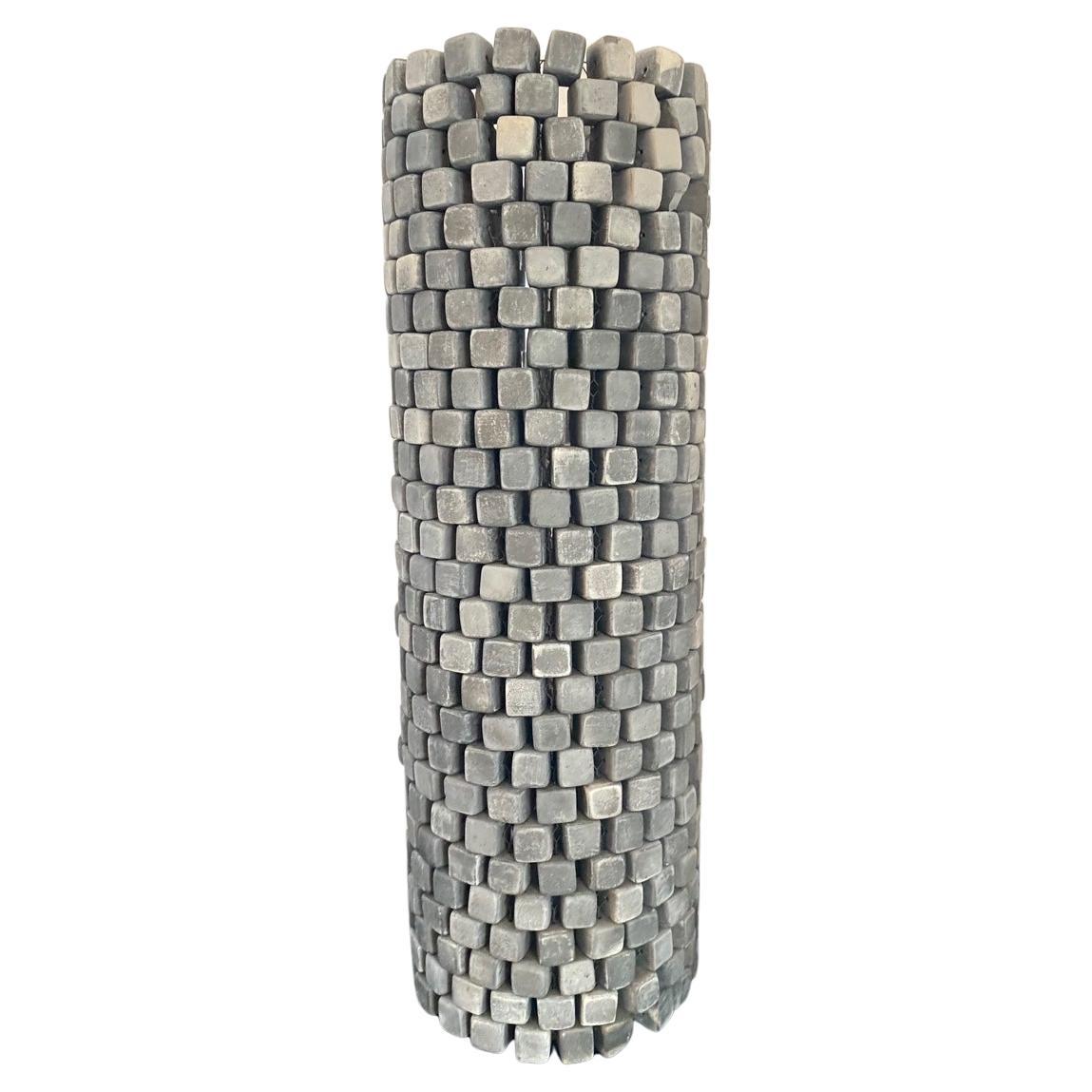 Contemporary Grey Resin and Glass Vase For Sale