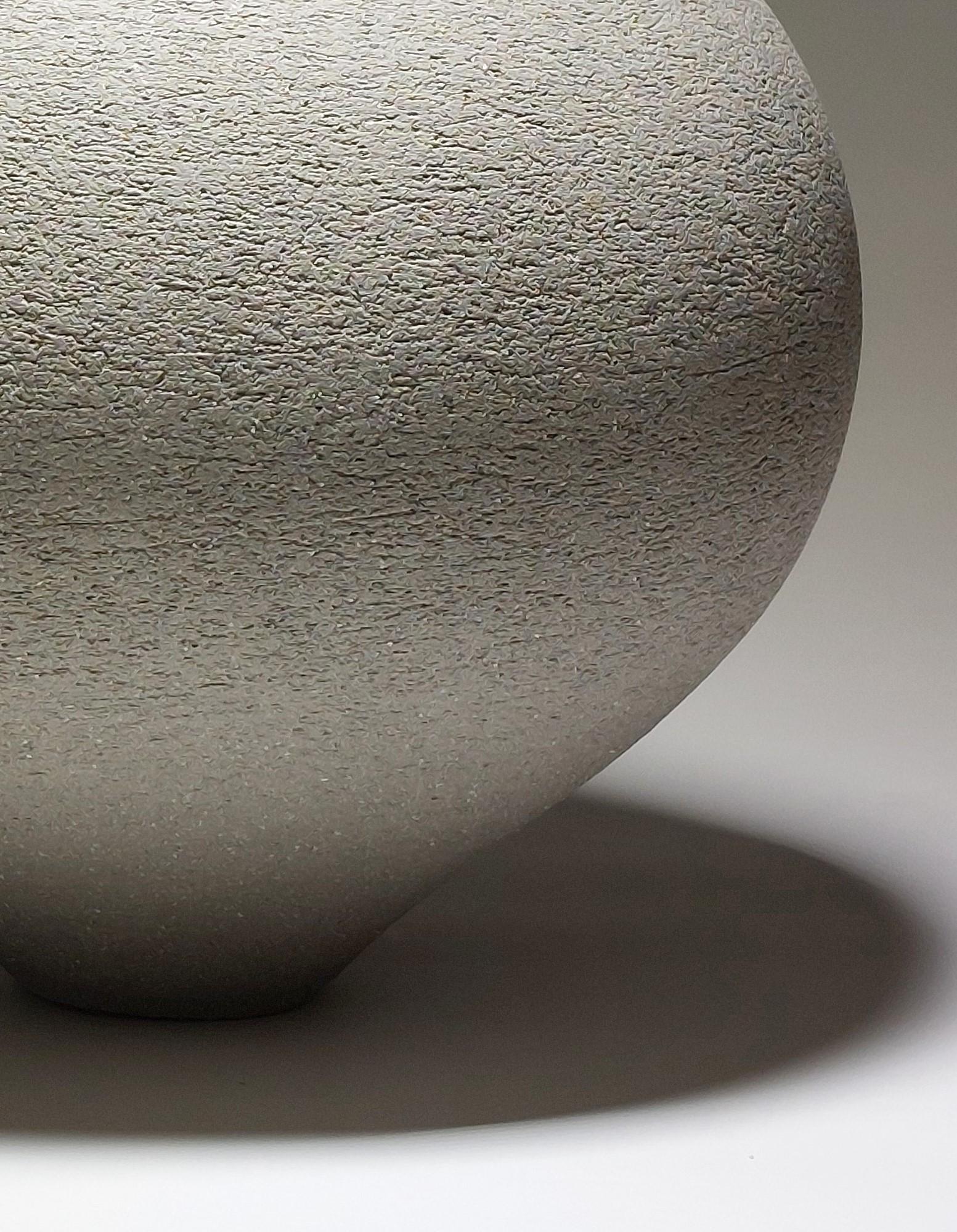 Unglazed Contemporary Grey Stoneware Ceramic Vessel by Rachel Peters, Medium, In Stock. For Sale