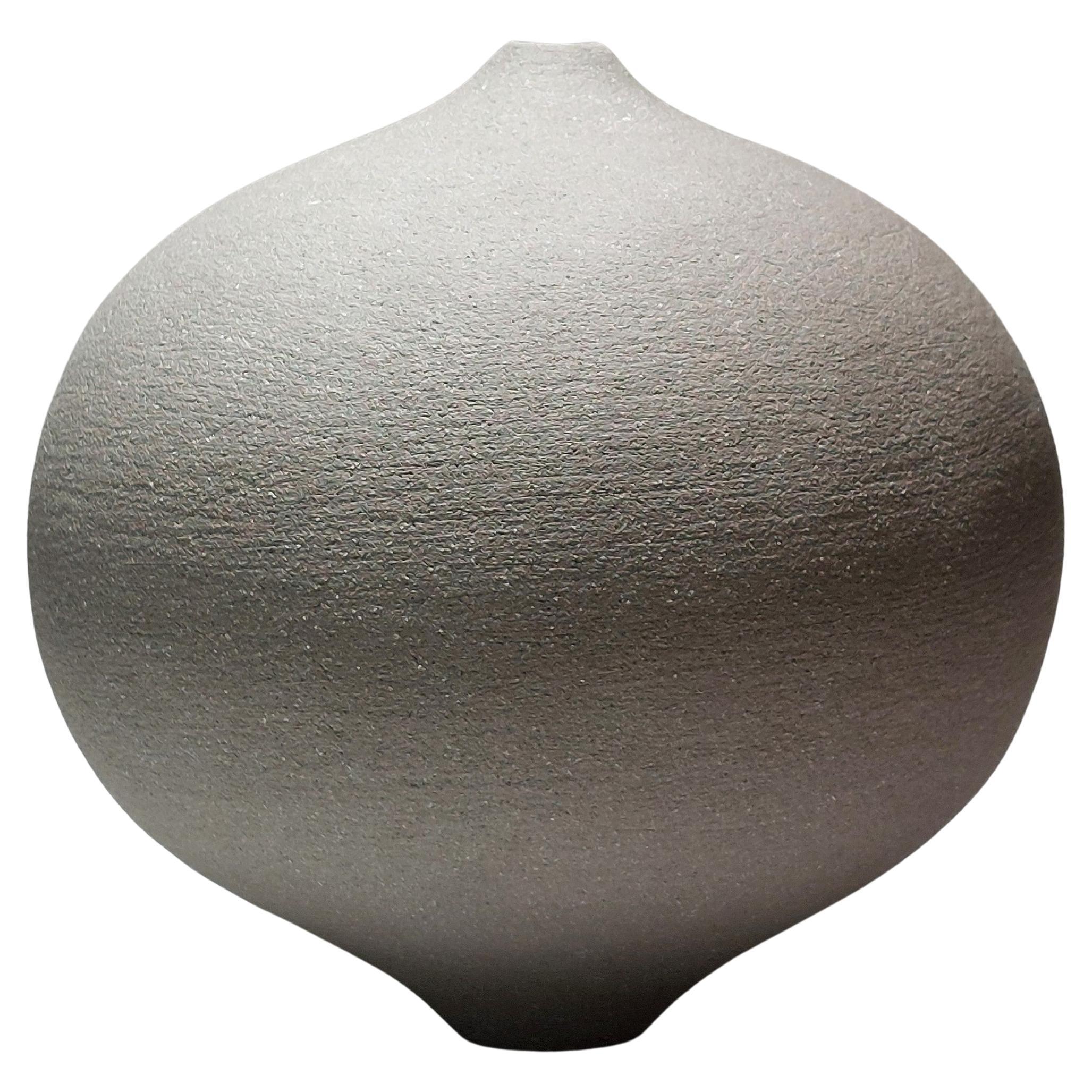 Contemporary Grey Stoneware Ceramic Vessel by Rachel Peters, Medium, In Stock.