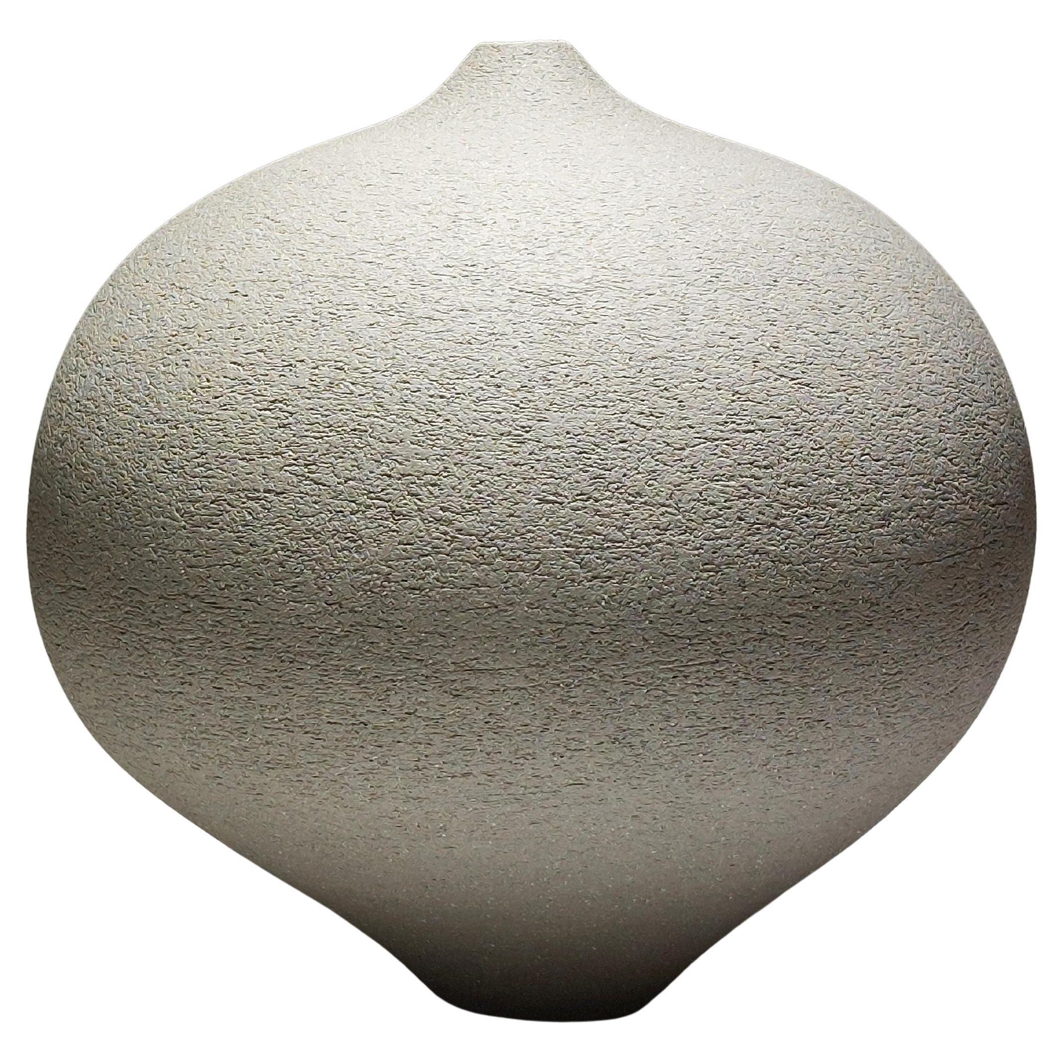 Contemporary Grey Stoneware Ceramic Vessel by Rachel Peters, Medium, In Stock.
