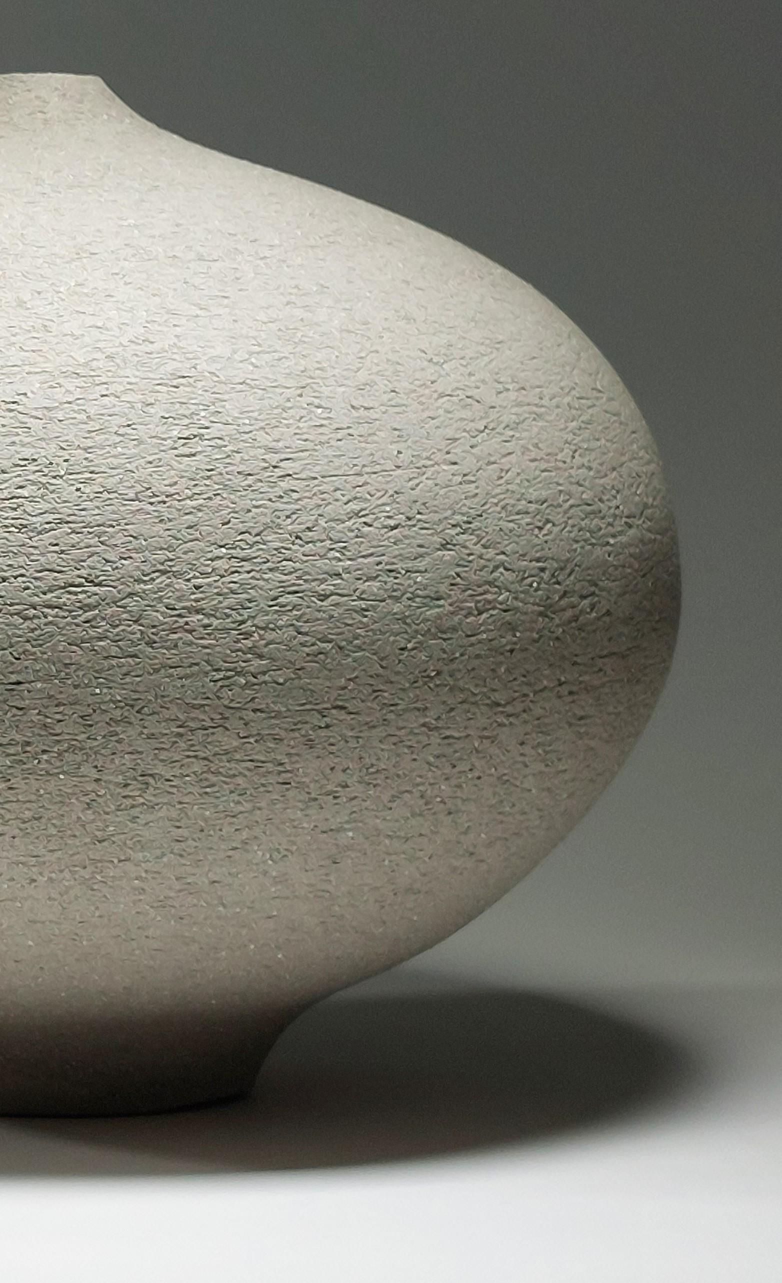 Scandinavian Modern Contemporary Grey Stoneware Ceramic Vessel by Rachel Peters, Small, In Stock. For Sale