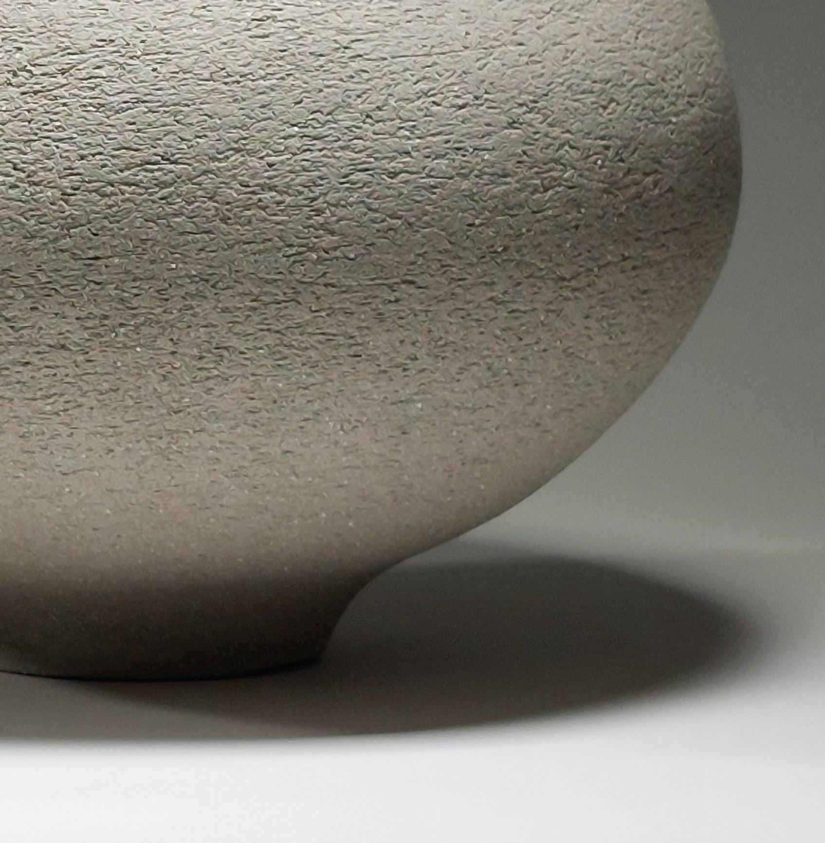Unglazed Contemporary Grey Stoneware Ceramic Vessel by Rachel Peters, Small, In Stock. For Sale