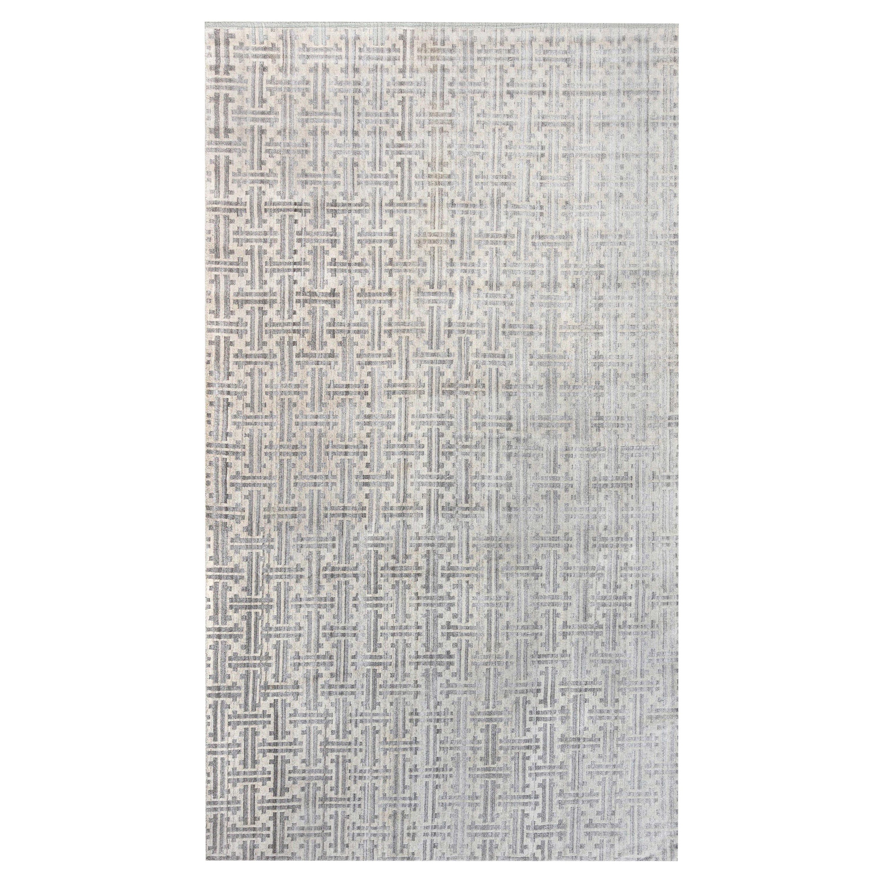 Tapis contemporain Terra gris en laine naturelle de Doris Leslie Blau