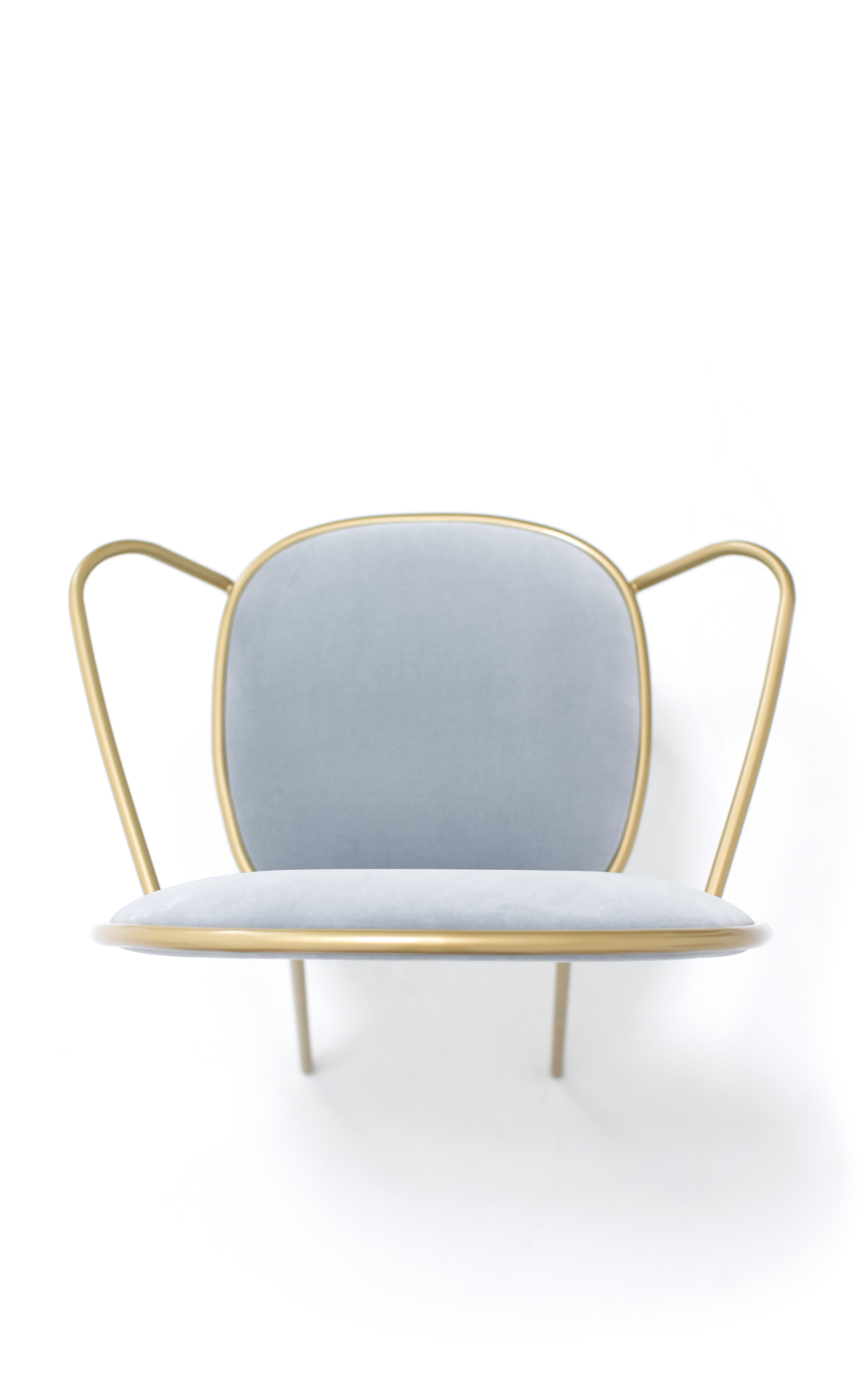 Contemporary Grey Velvet Upholstered Dining Armchair, Stay by Nika Zupanc 1
