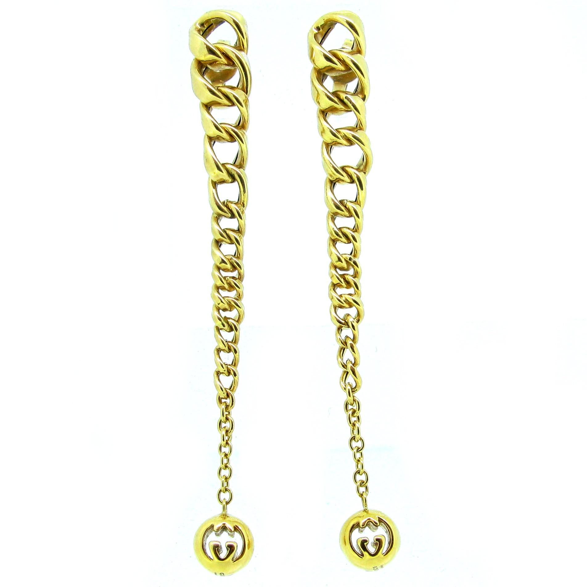 Contemporary Gucci Dangle Yellow Gold Earrings