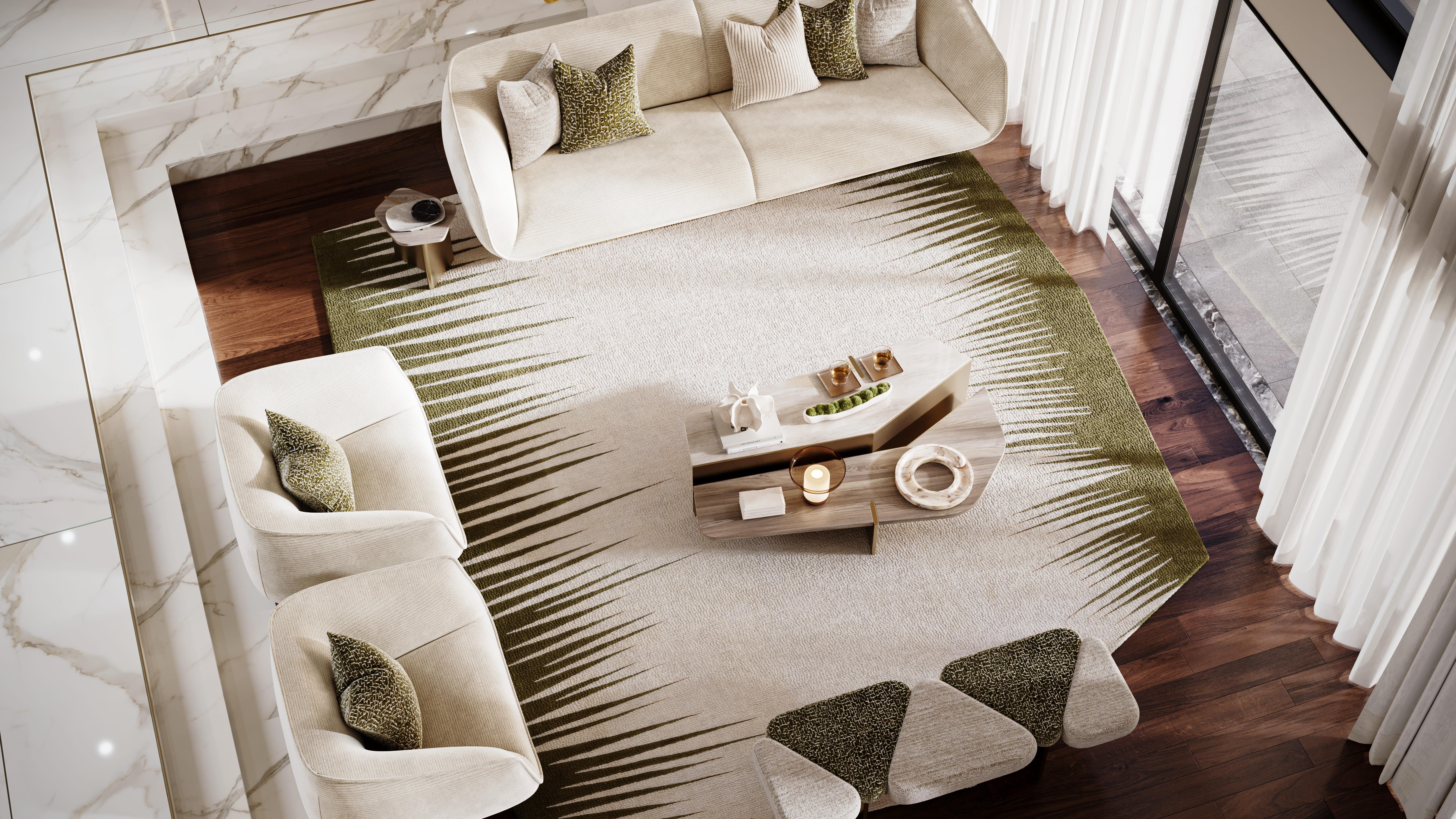 Divano Gulman contemporaneo con elegante silhouette curva e base in ottone spazzolato In condizioni Nuovo in vendita a Freamunde, PT