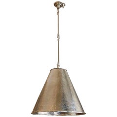 Contemporary Gumps Hammered Metal Light Cone Pendant