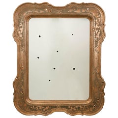 Antique Giltwood Wall Mirror Riddled with Bullets