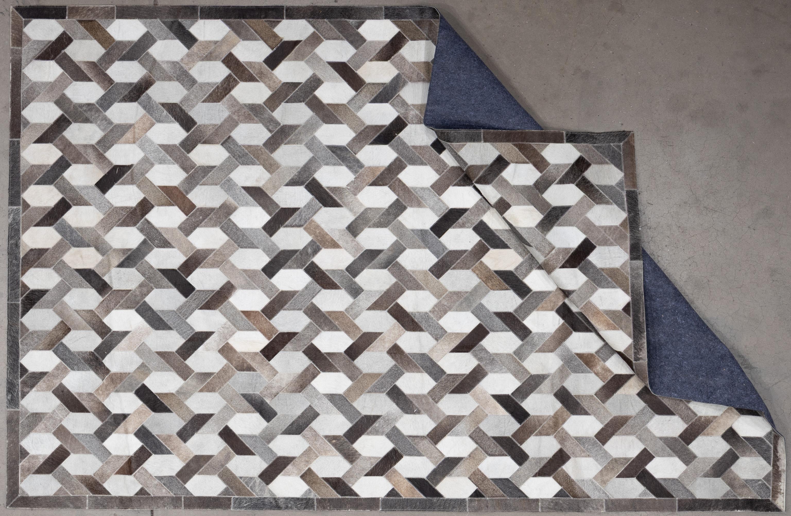 Hand-Woven Contemporary Hair-On-Hide Rug For Sale