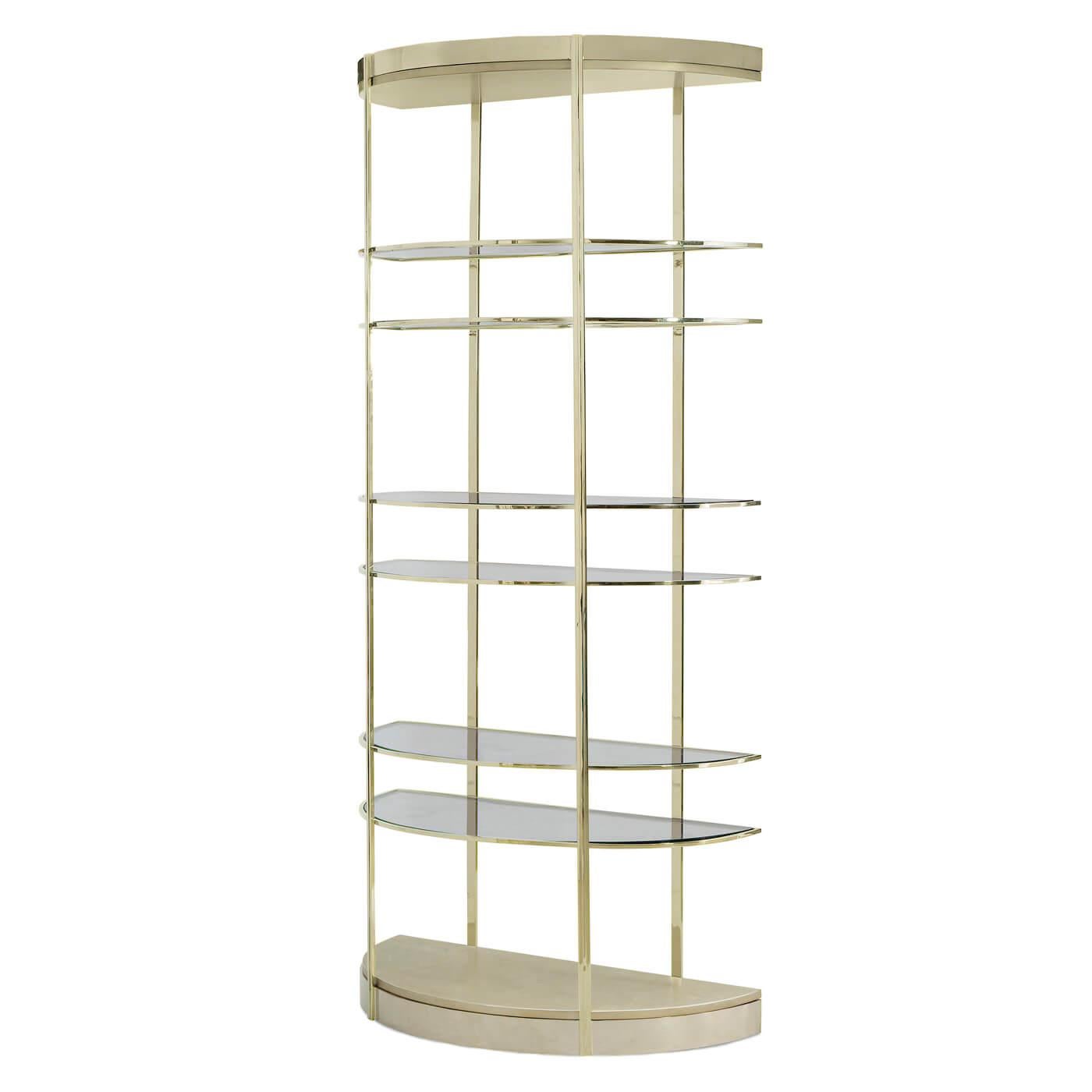 Modern Contemporary Half Moon Etagere For Sale