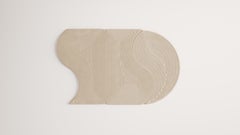 Contemporary Half Moon Niwa + Niwa A Rug Biege Linen