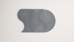 Contemporary Half Moon Niwa + Niwa A Rug Gray Denim