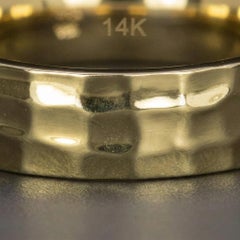 Contemporary Hammered 10k Yellow Gold Band Ring