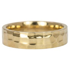Contemporary Hammered 10k Yellow Gold Band Ring