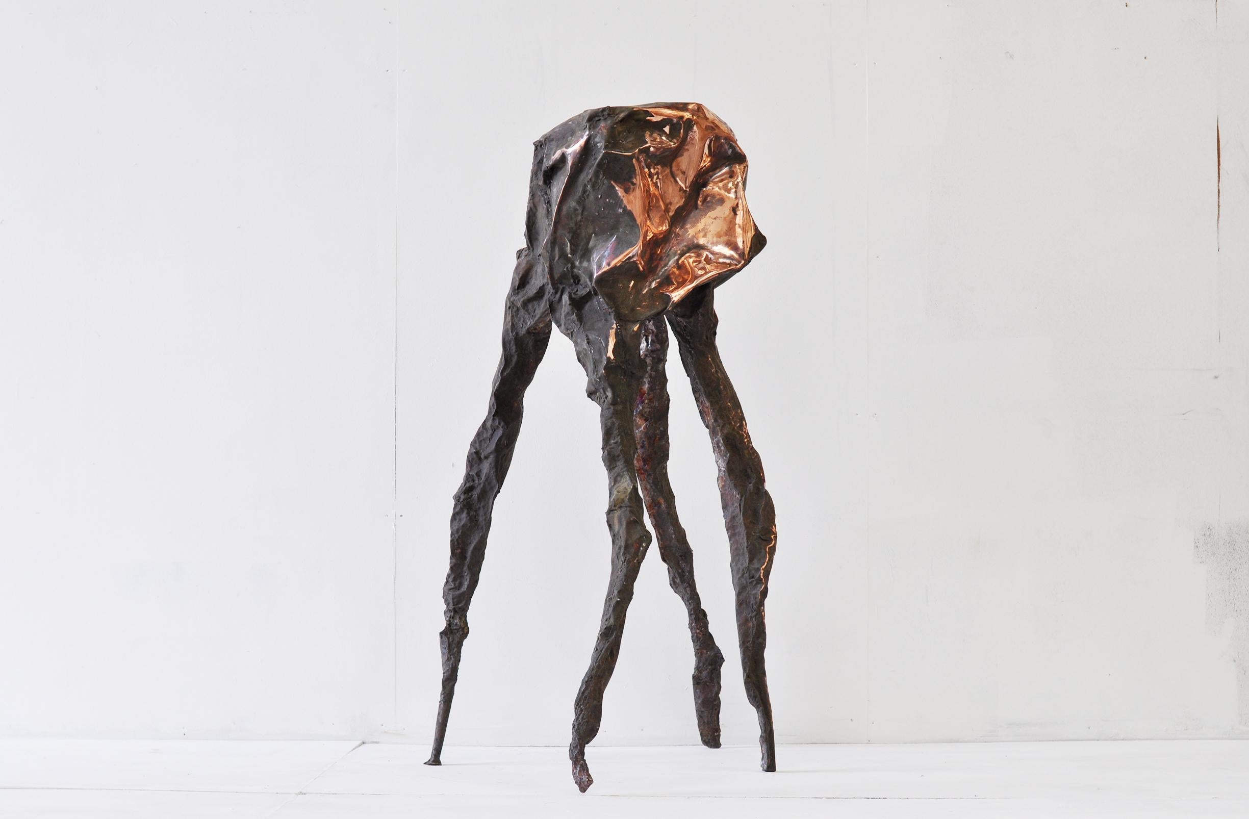 Contemporary Hammered copper Arachne sculpture by Marius Ritiu For Sale 6