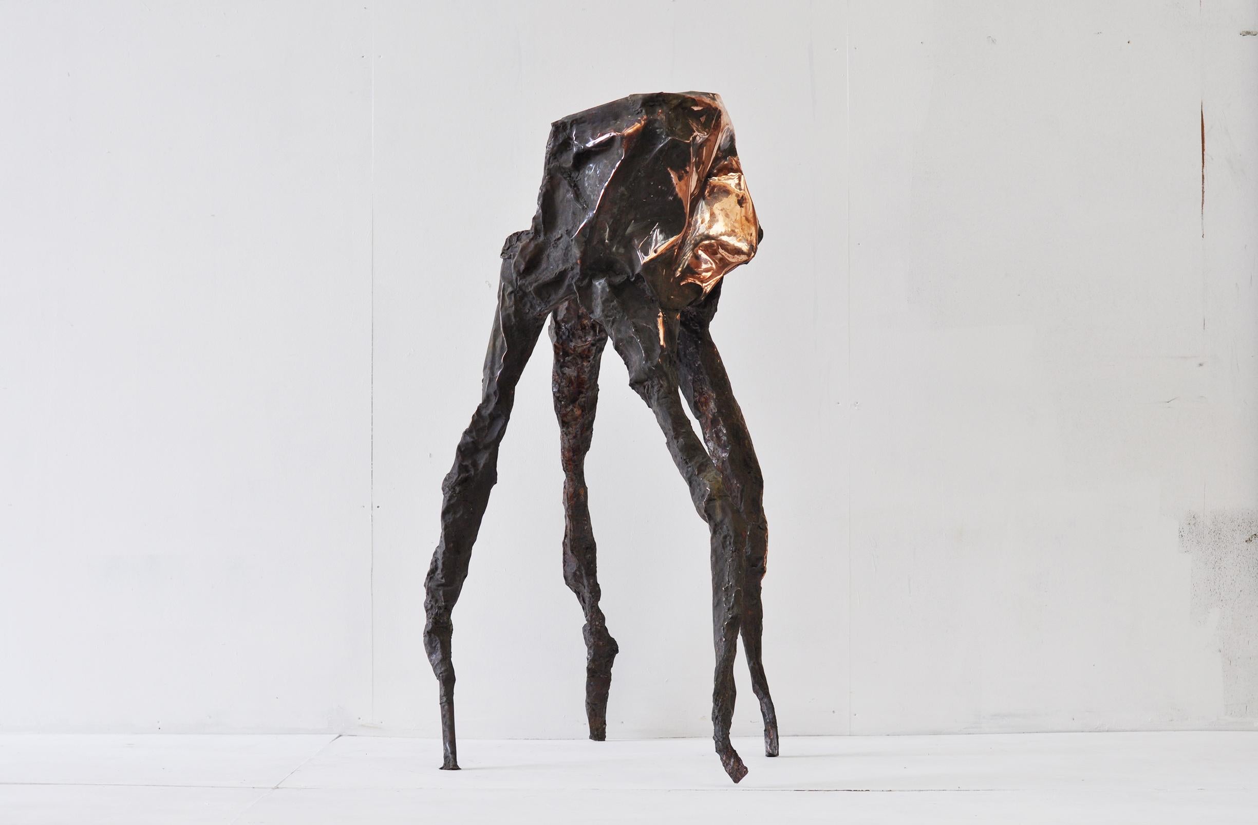 Contemporary Hammered copper Arachne sculpture by Marius Ritiu For Sale 8