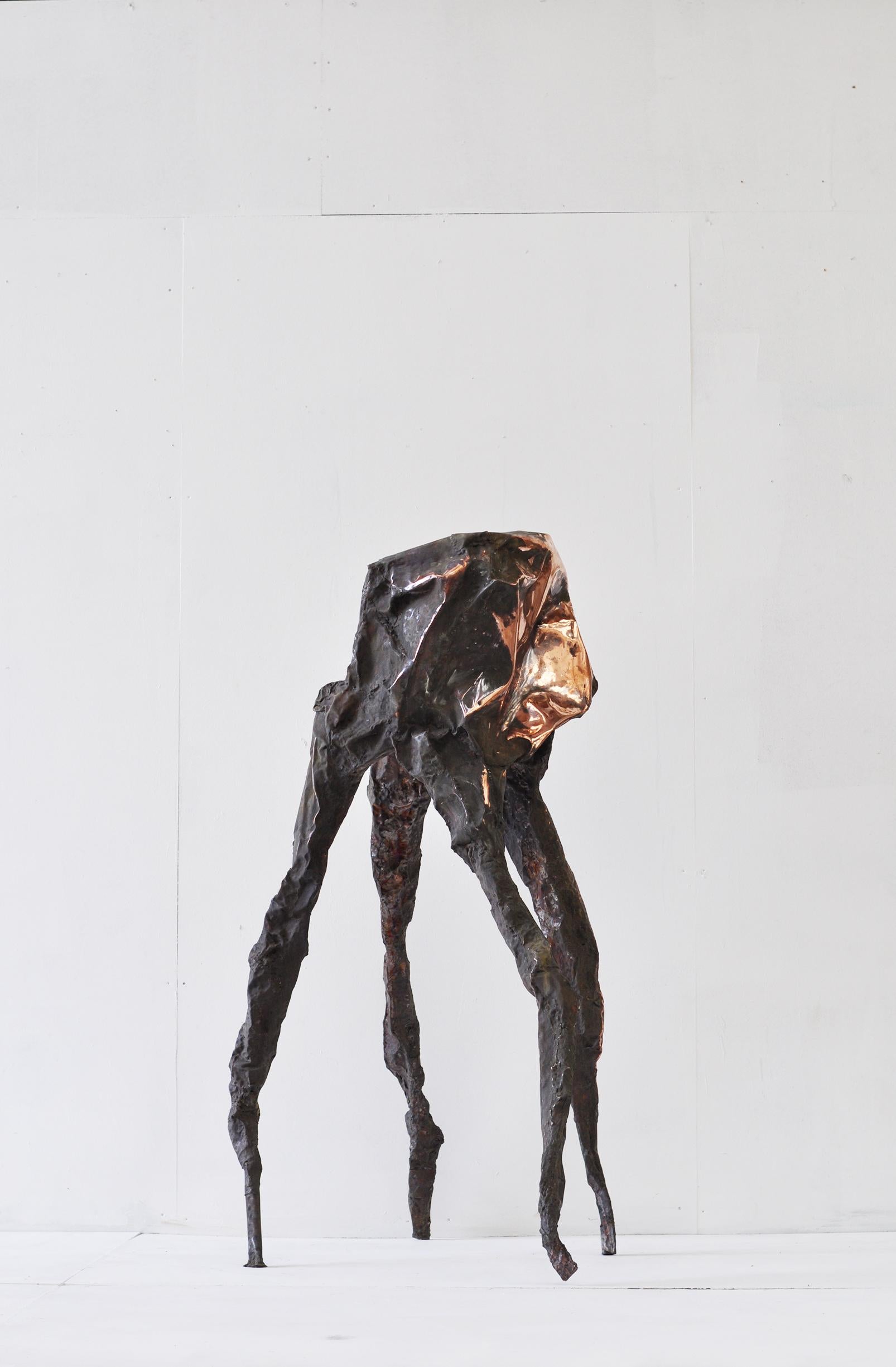 Contemporary Hammered copper Arachne sculpture by Marius Ritiu For Sale 9