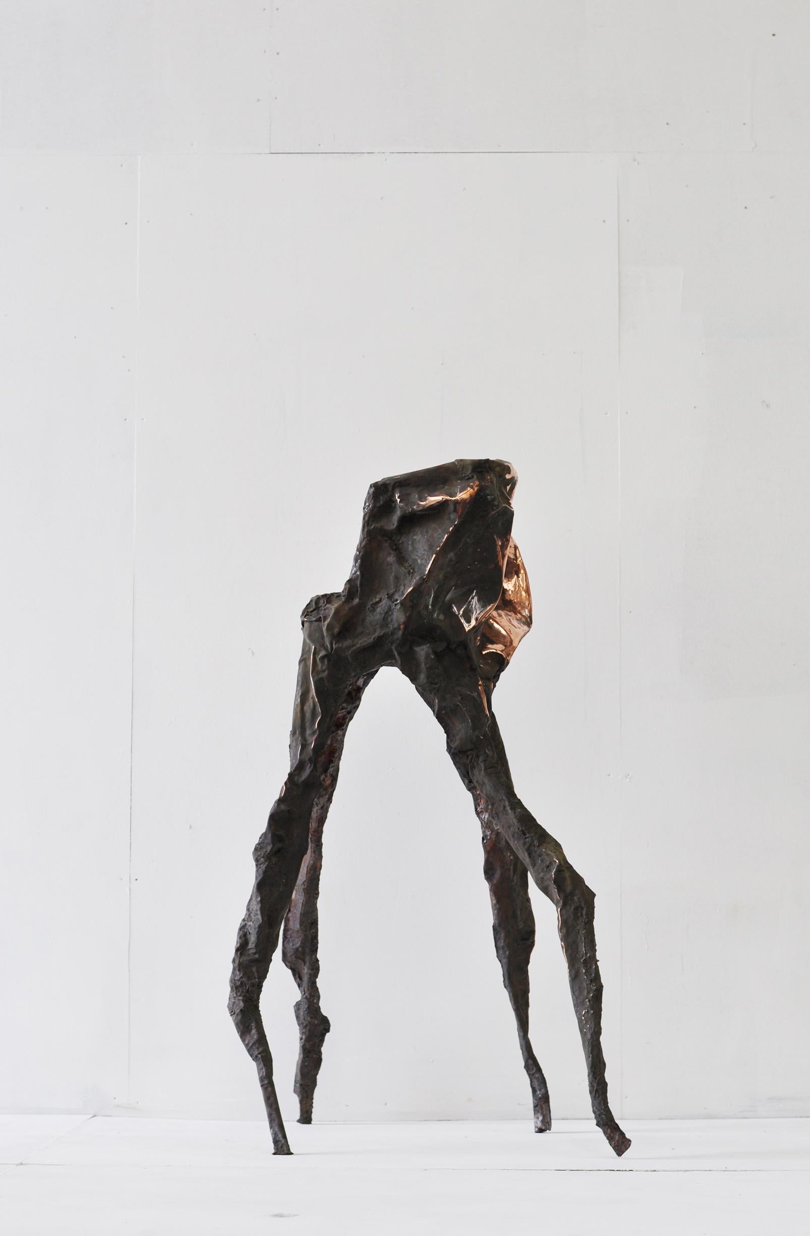 Contemporary Hammered copper Arachne sculpture by Marius Ritiu For Sale 10
