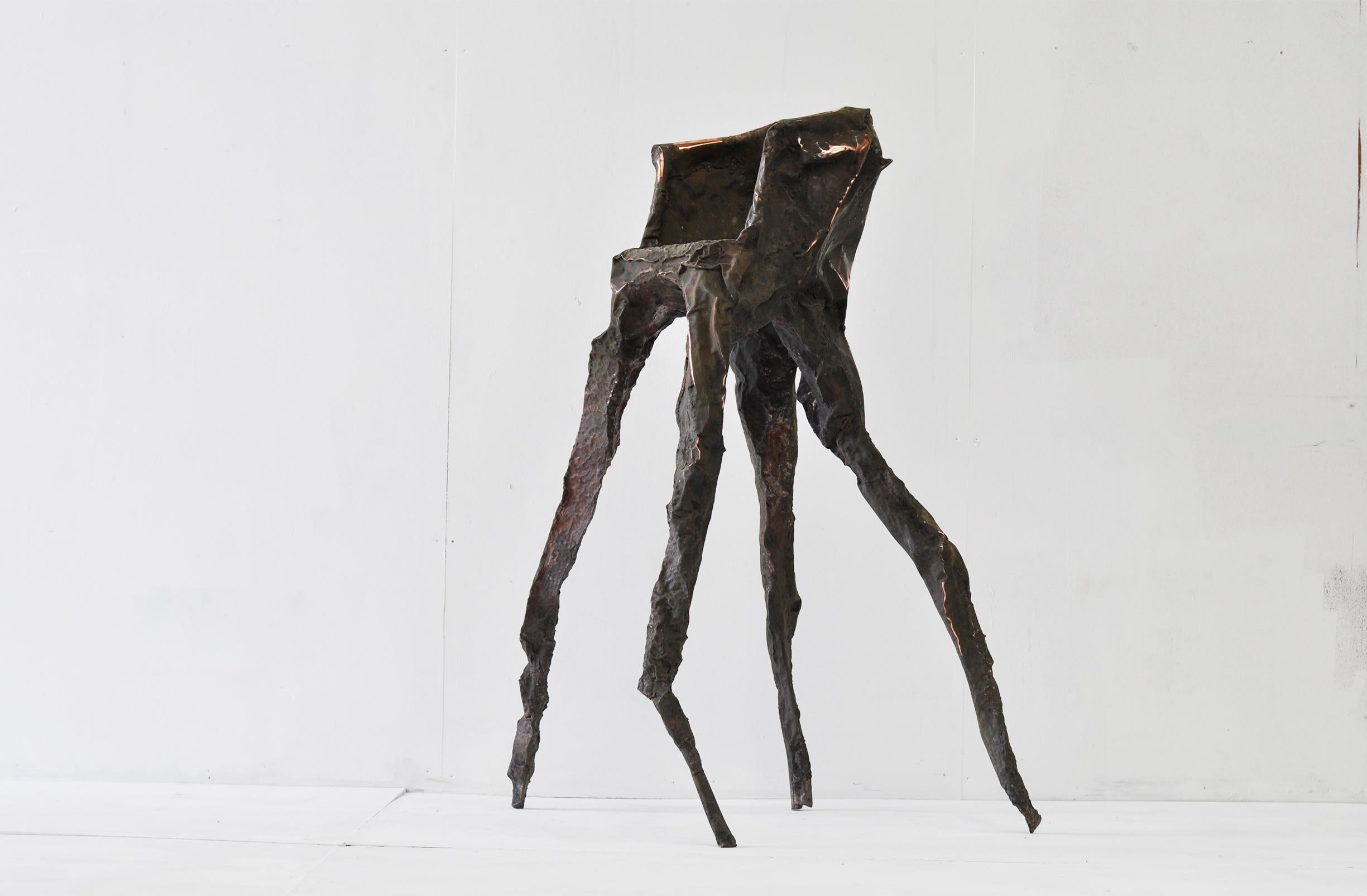 Contemporary Hammered copper Arachne sculpture by Marius Ritiu For Sale 12