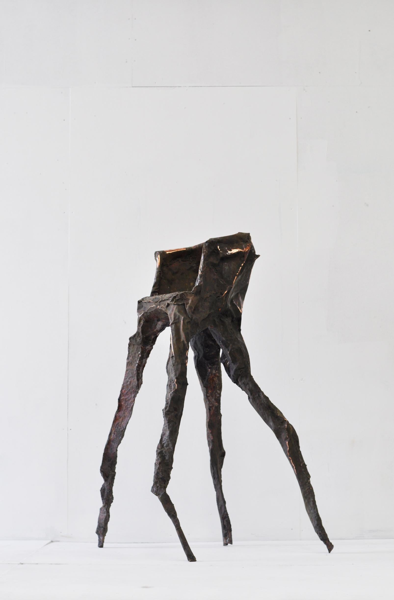 Contemporary Hammered copper Arachne sculpture by Marius Ritiu For Sale 13