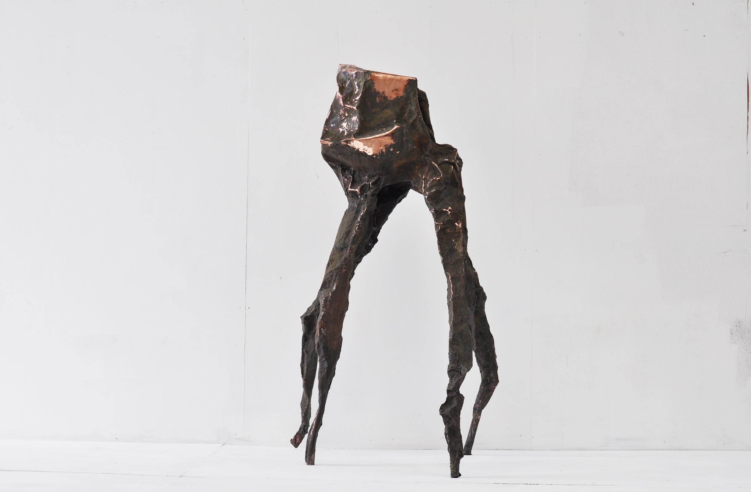 Belgian Contemporary Hammered copper Arachne sculpture by Marius Ritiu For Sale