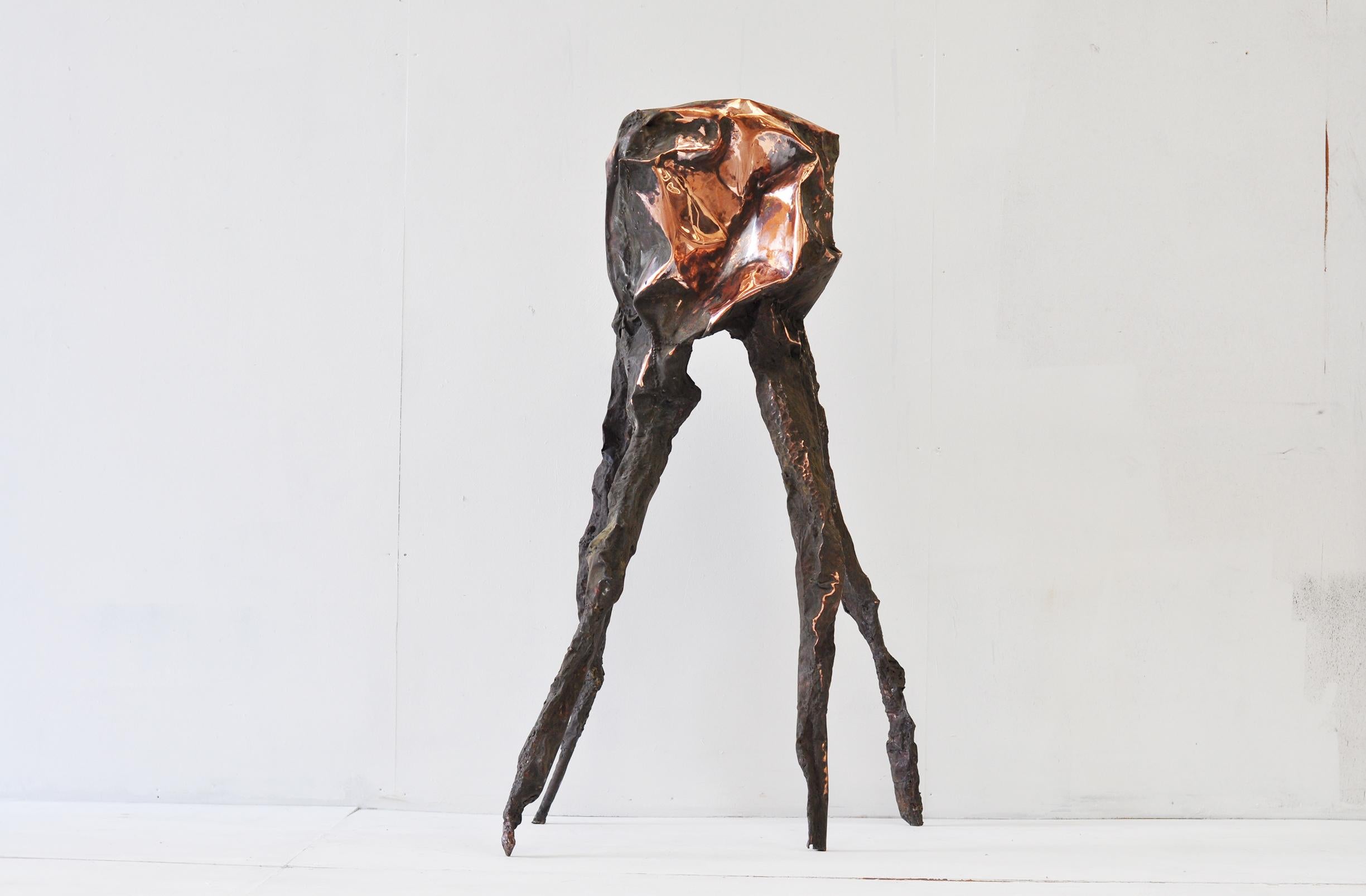 Contemporary Hammered copper Arachne sculpture by Marius Ritiu For Sale 3