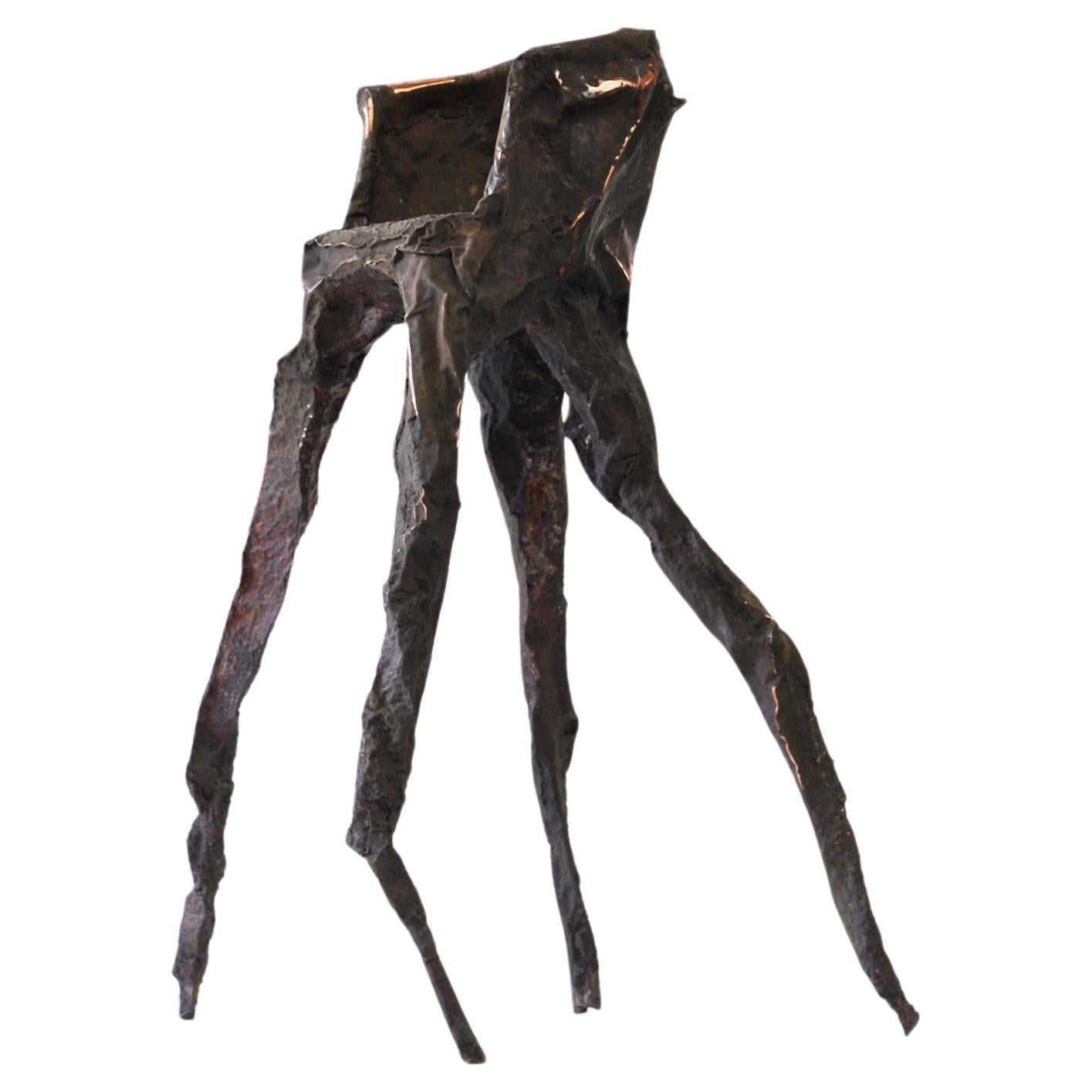 Contemporary Hammered copper Arachne sculpture by Marius Ritiu For Sale