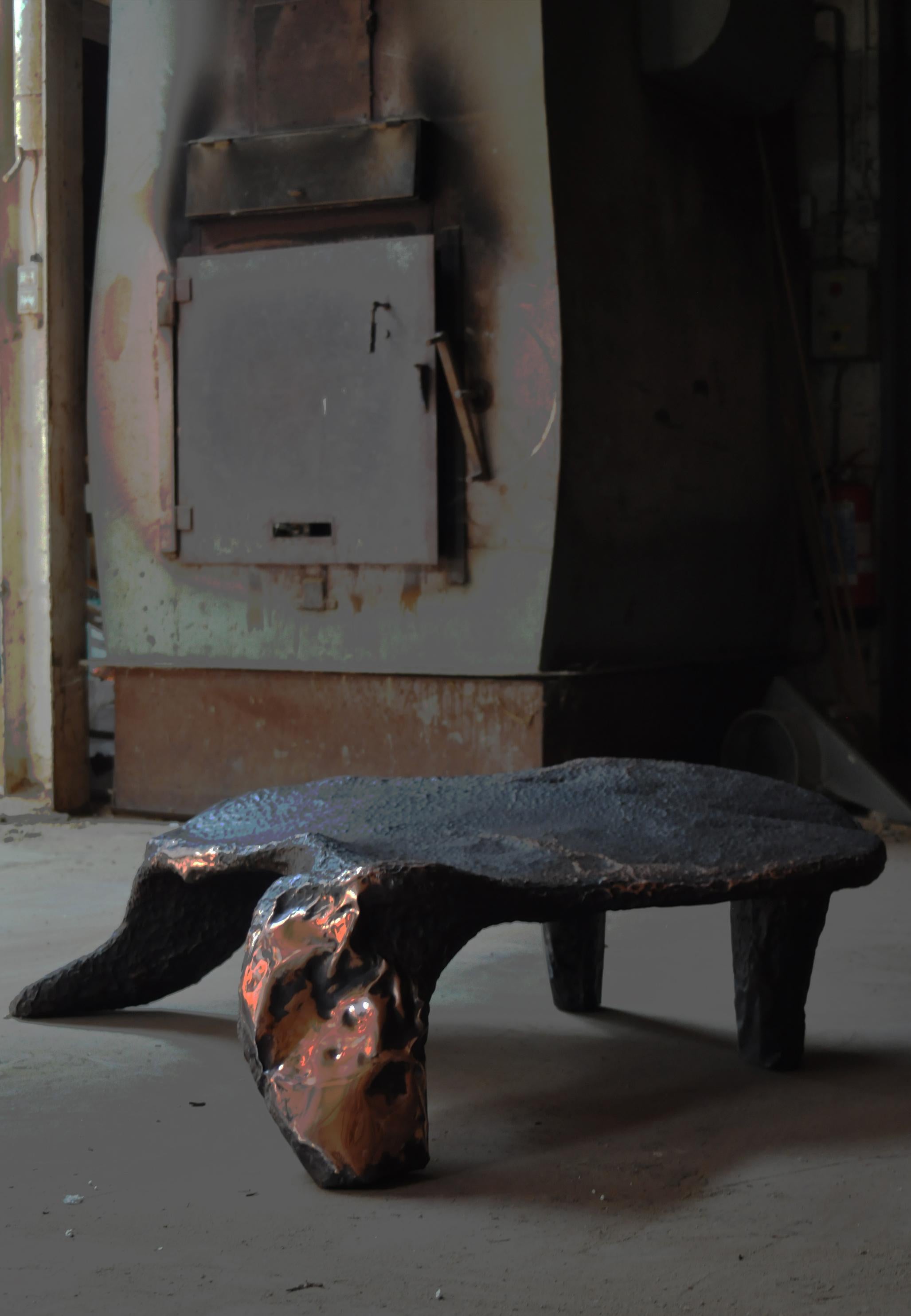 Contemporary Hammered copper Platypus Bench  by Marius Ritiu For Sale 5
