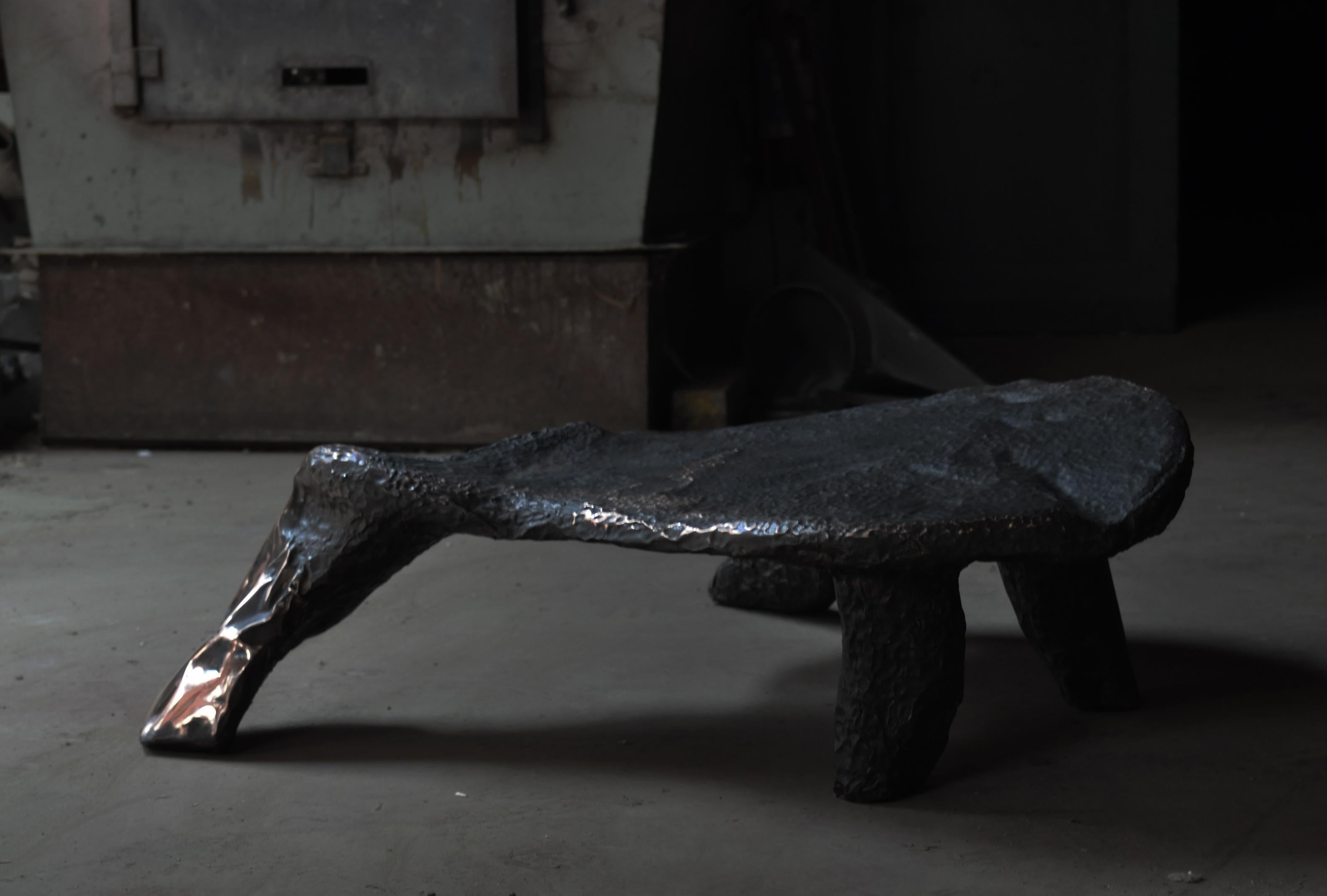 Contemporary Hammered copper Platypus Bench  by Marius Ritiu For Sale 6