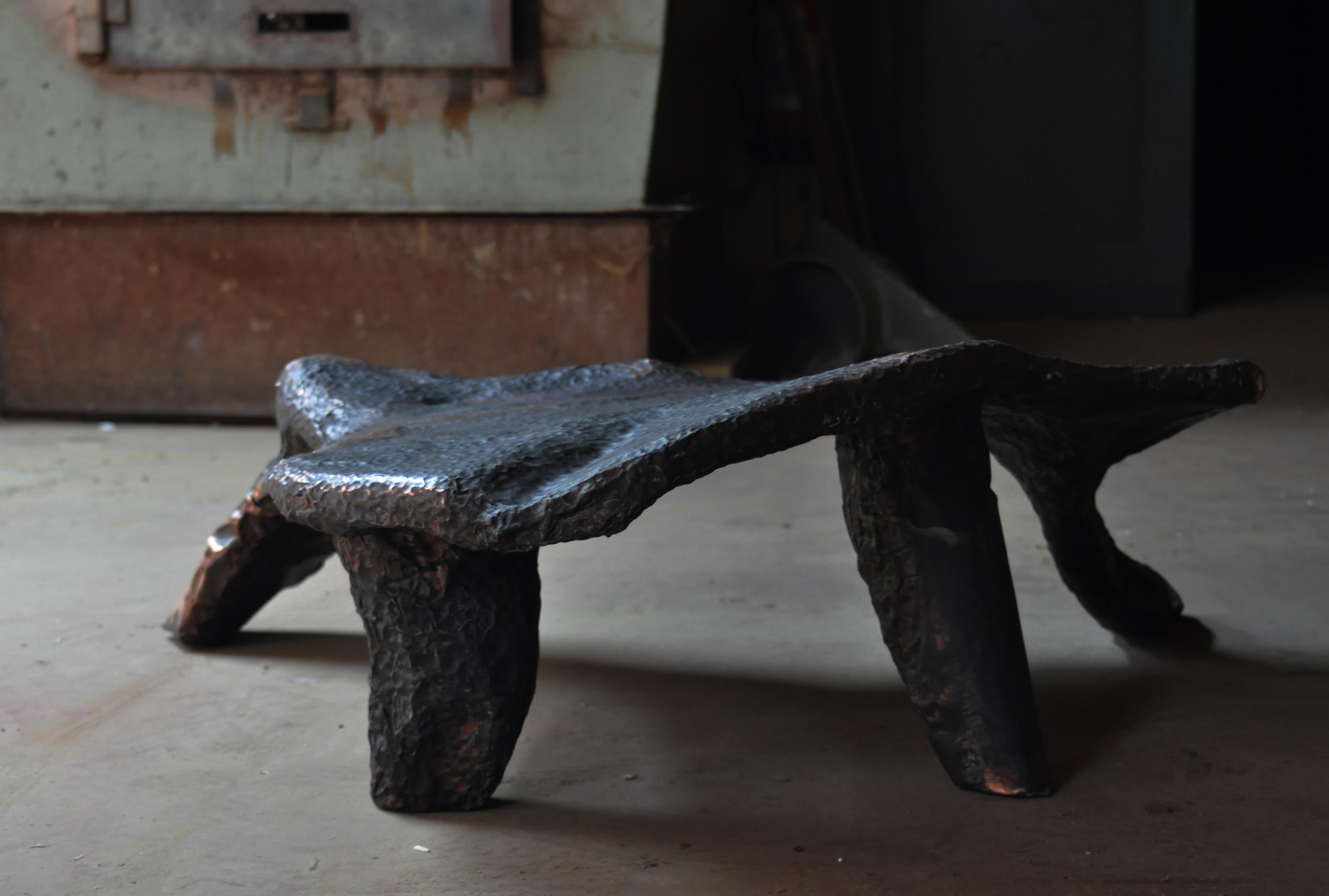 Contemporary Hammered copper Platypus Bench  by Marius Ritiu For Sale 8