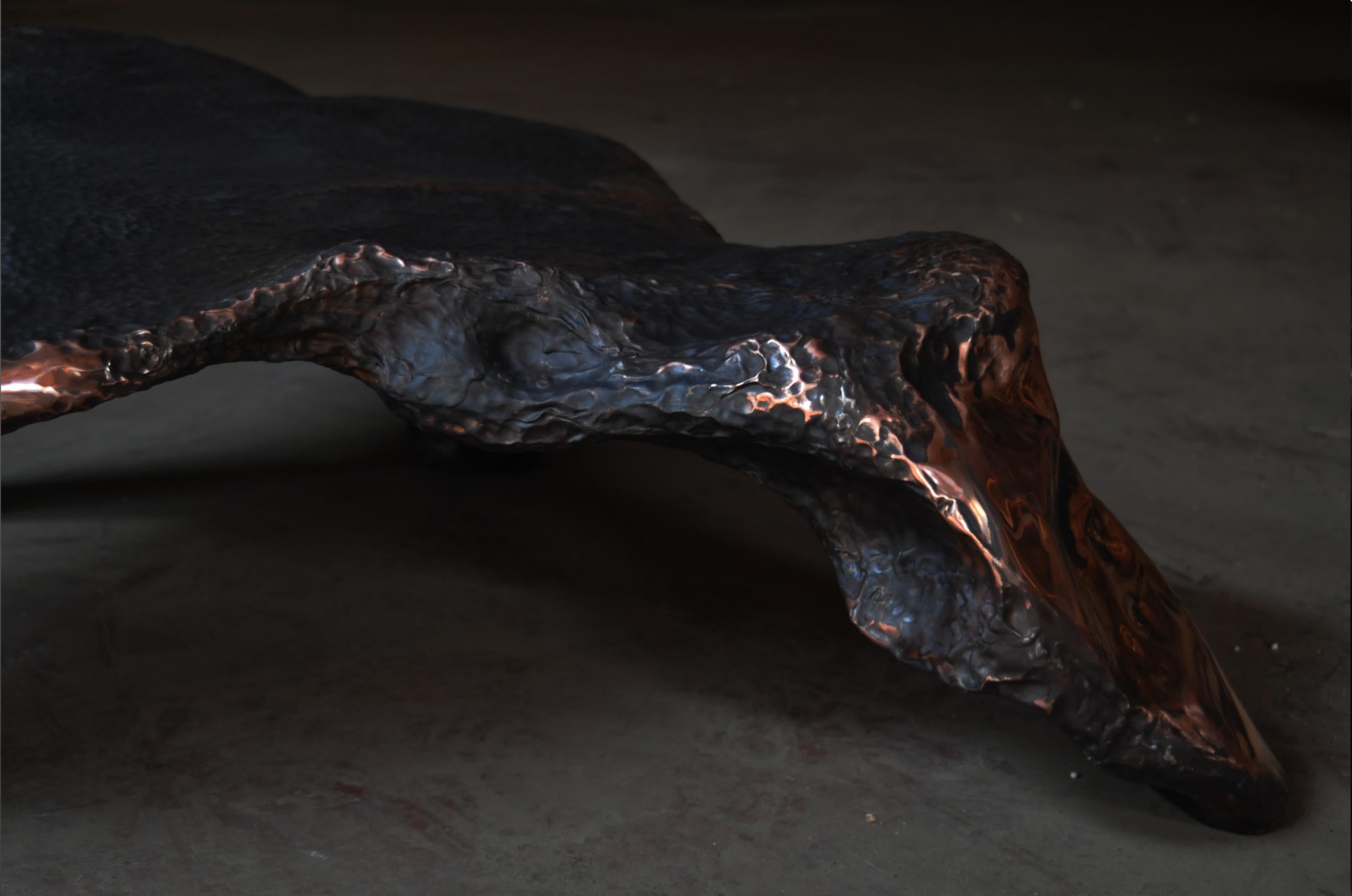 Contemporary Hammered copper Platypus Bench  by Marius Ritiu For Sale 10