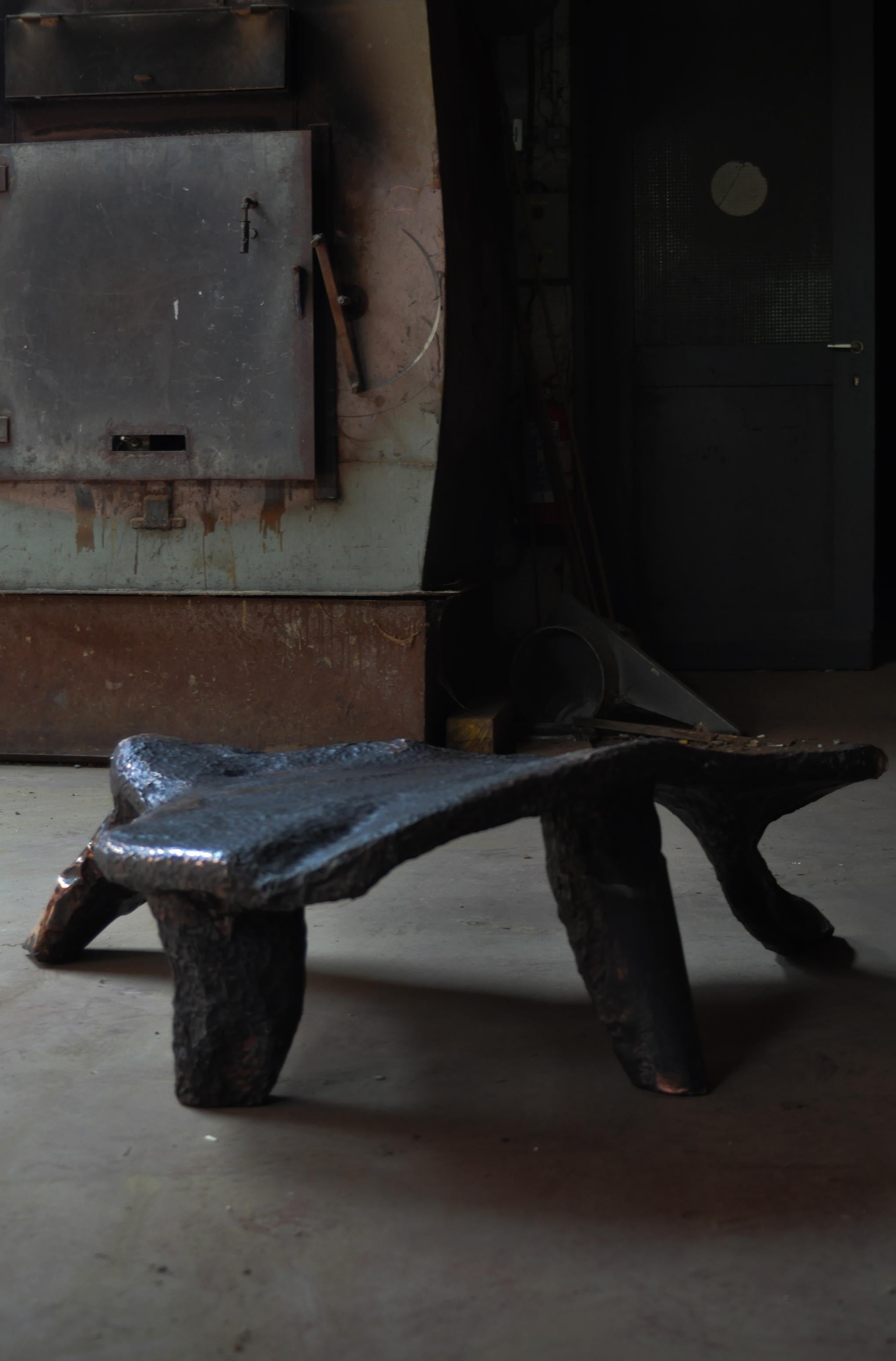 Belgian Contemporary Hammered copper Platypus Bench  by Marius Ritiu For Sale