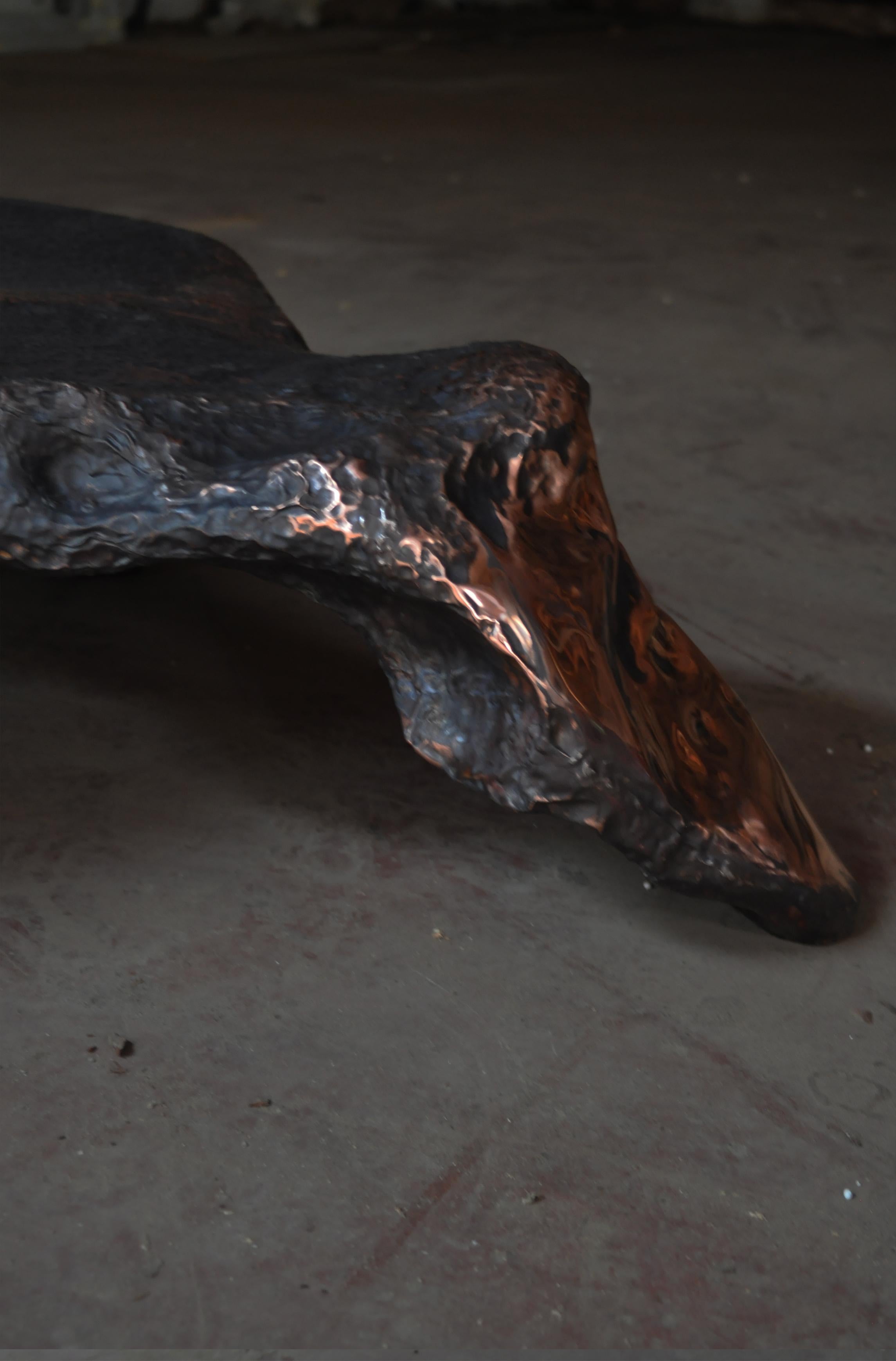 Contemporary Hammered copper Platypus Bench  by Marius Ritiu For Sale 1