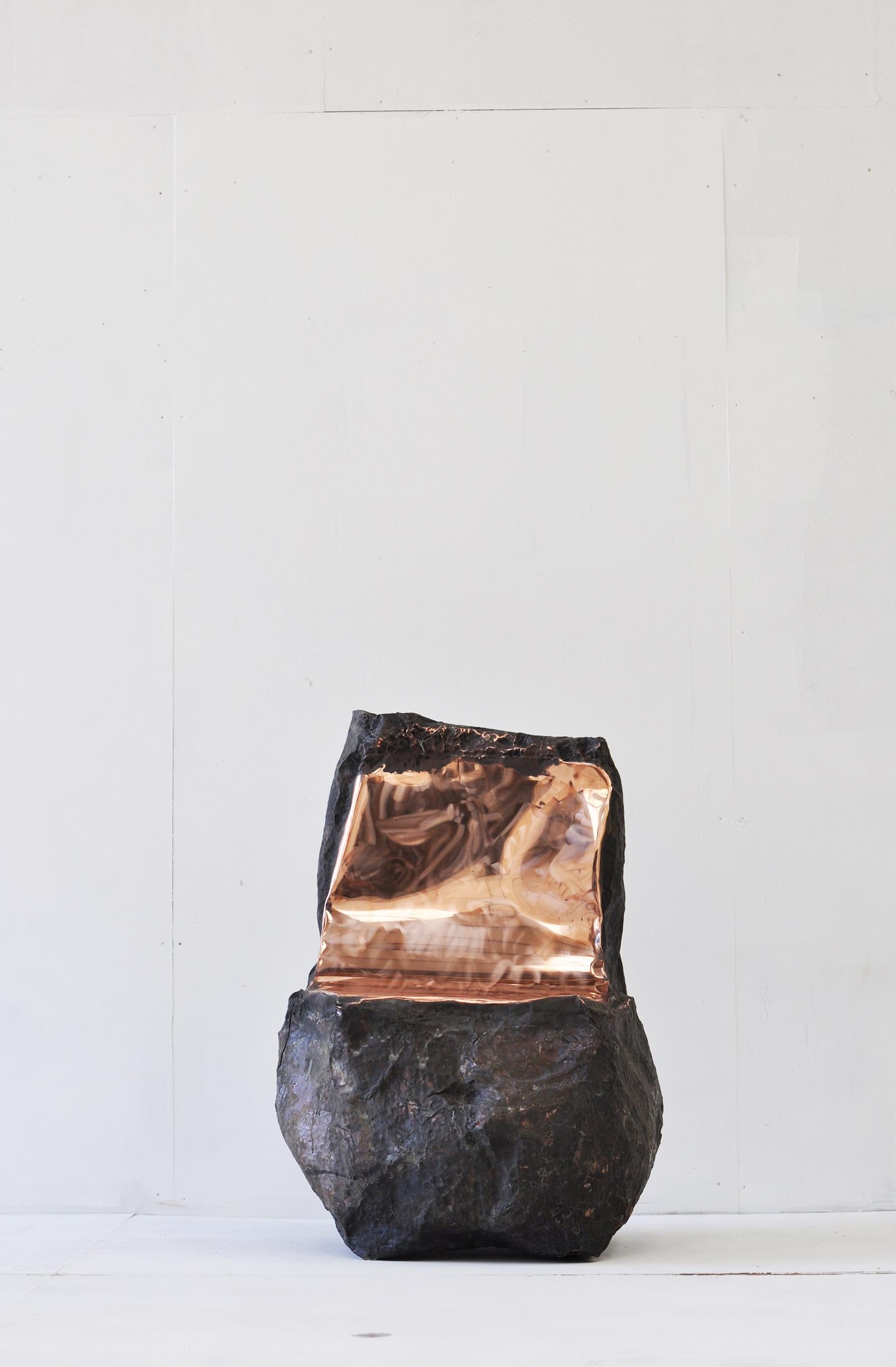 Contemporary Hammered copper Rocking Chair II sculpture by Marius Ritiu In New Condition For Sale In 1204, CH