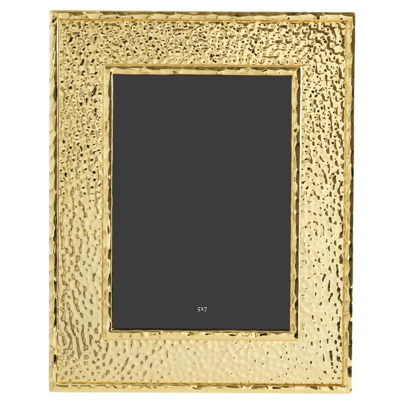 Metal Photo Frame Shape Contemporary Hammered Metal and Gold Photo Frames. For Sale at 1stDibs