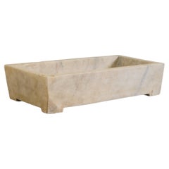 Contemporary Han Bai Yu Stone Rectangular Cachepot by Robert Kuo